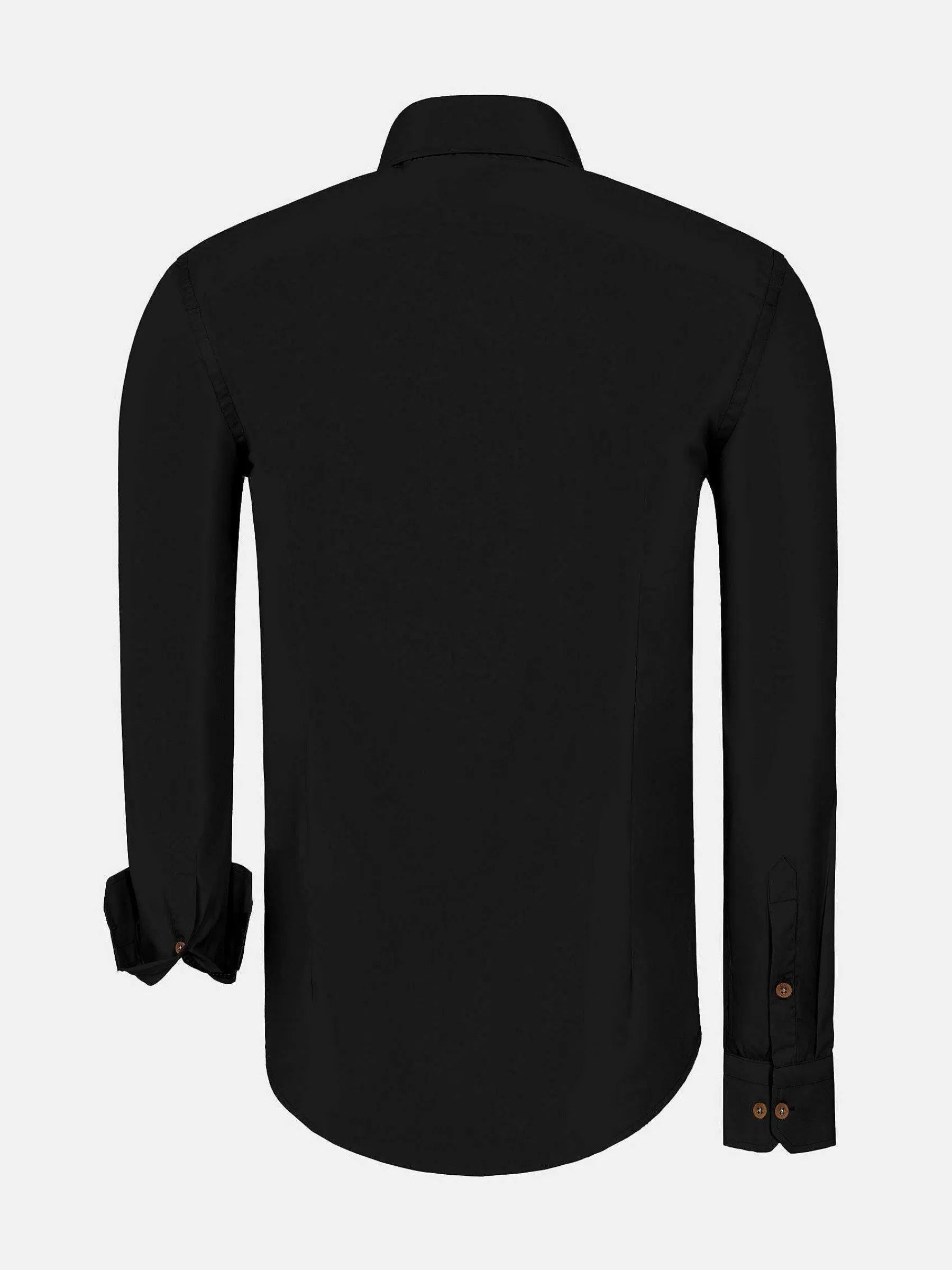 Wam Denim Overhemd Lange Mouwen<Ales Solid Structured Black Overhemd Lange Mouw