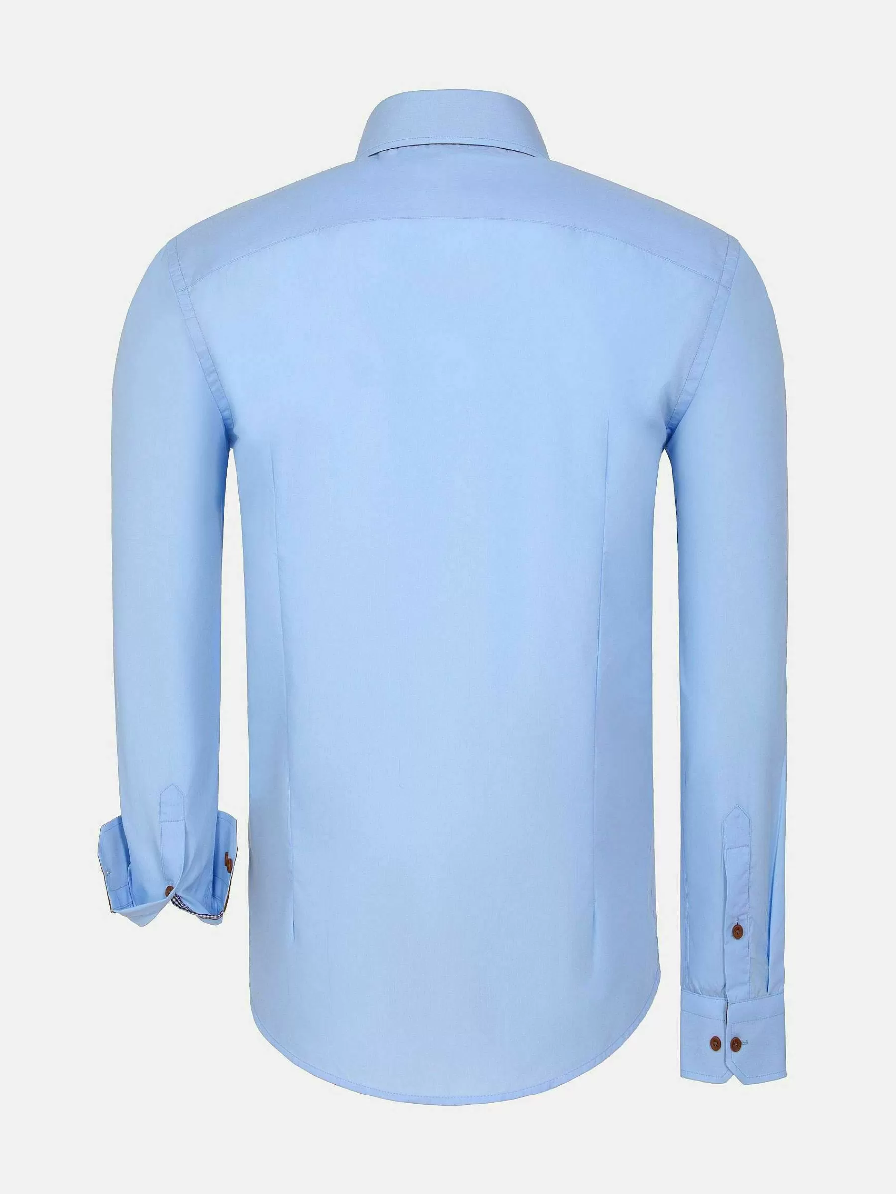 Wam Denim Overhemd Lange Mouwen<Ales Solid Structured Blue Overhemd Lange Mouw