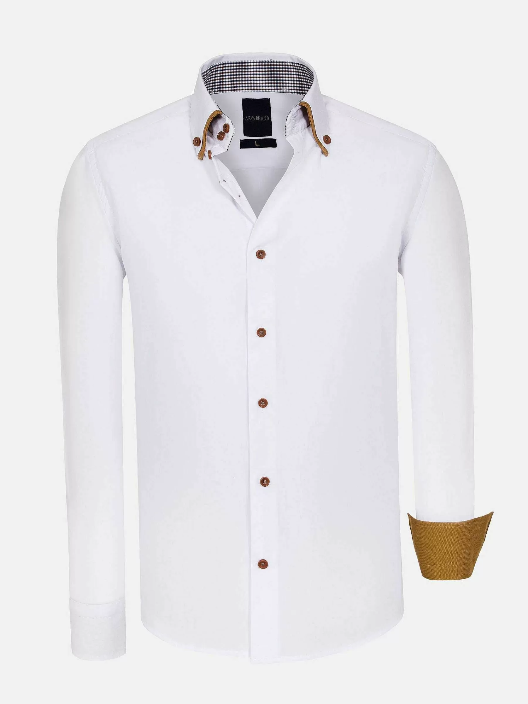 Wam Denim Overhemd Lange Mouwen<Ales Solid Structured White Overhemd Lange Mouw