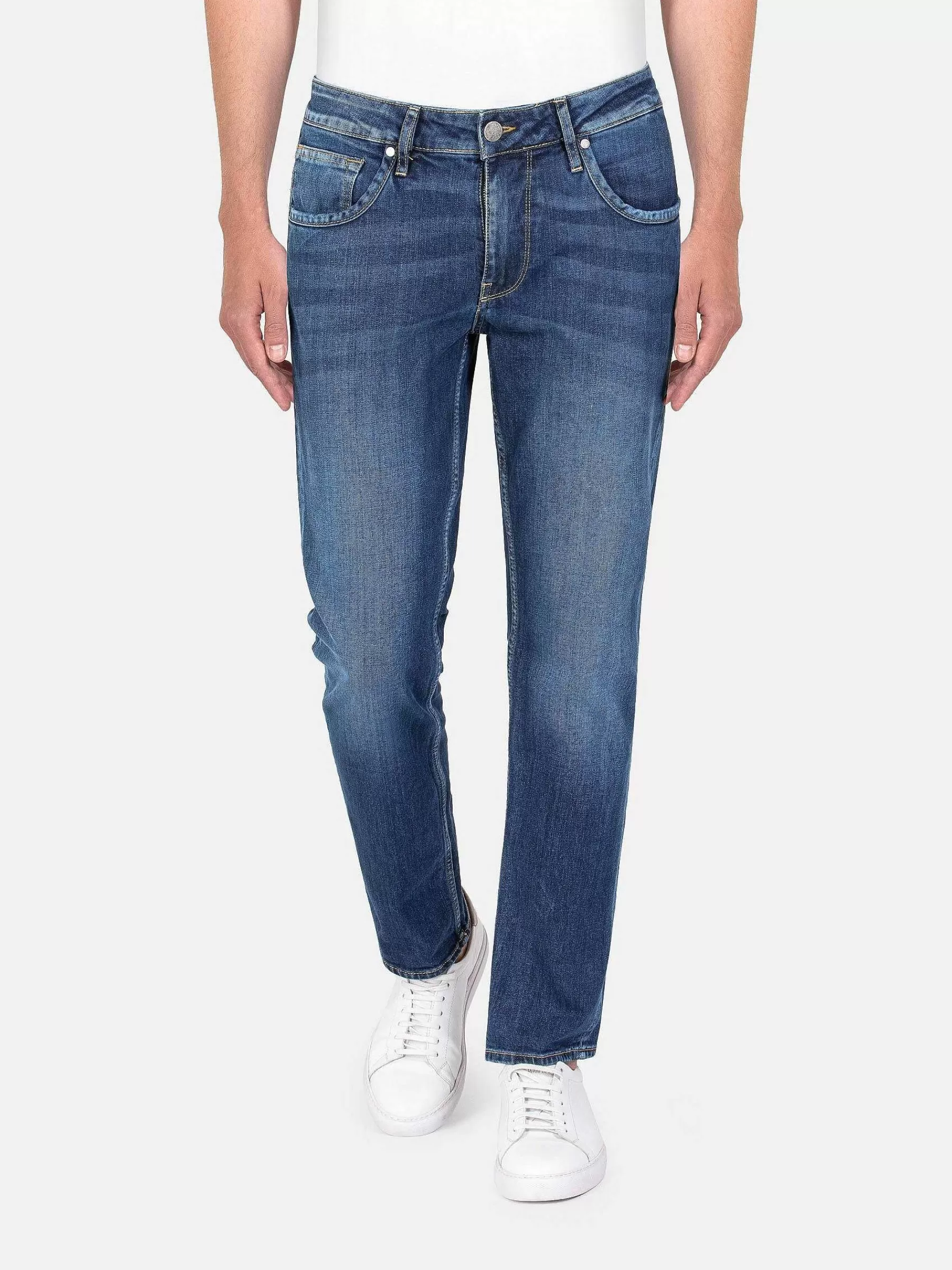 Wam Denim Jeans<Aluin Slim Fit Stone Wash Blue Jeans