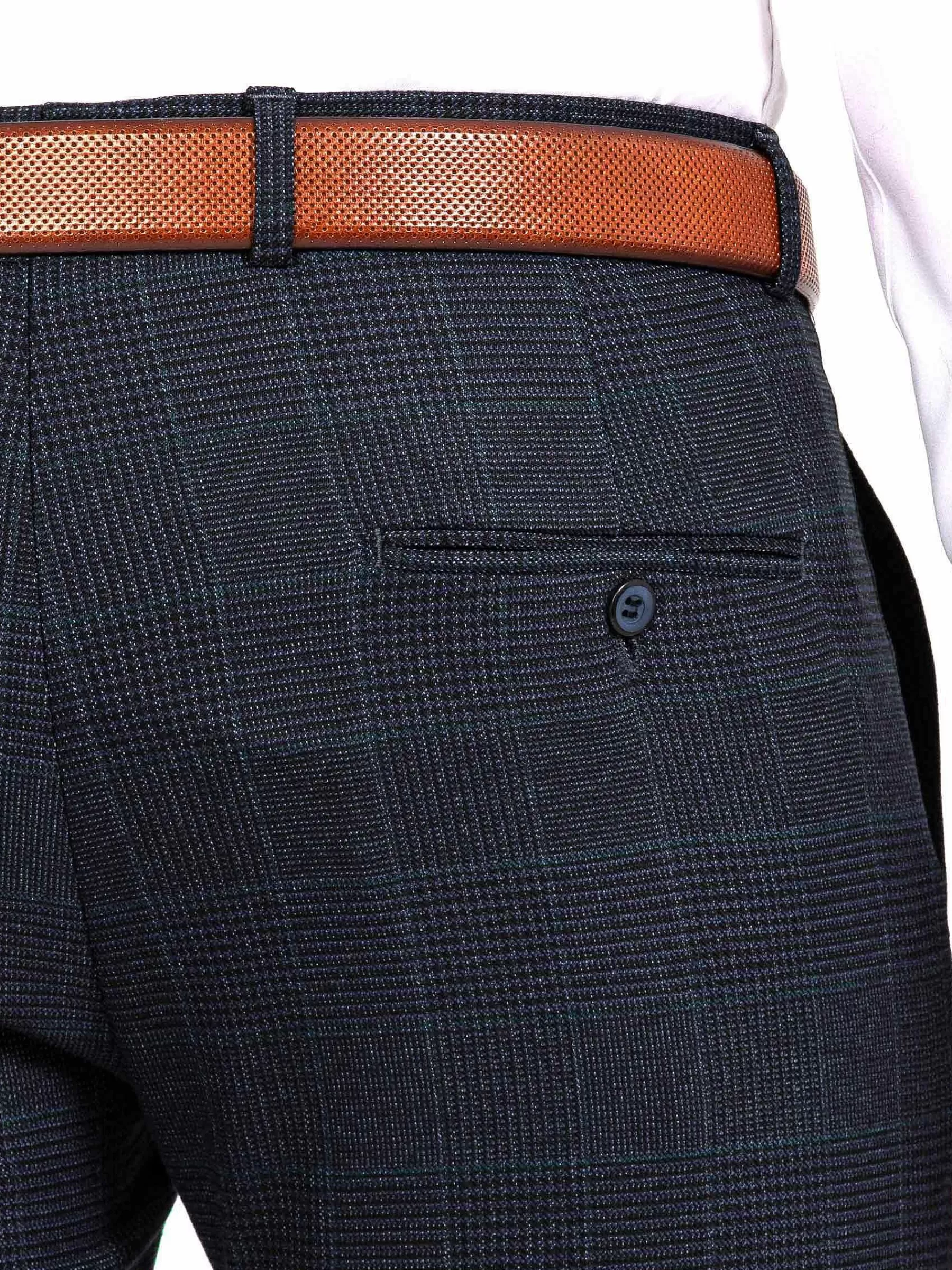 Wam Denim Pantalons<Amalfi Glen Check Slim Fit Navy Suit Pantalon