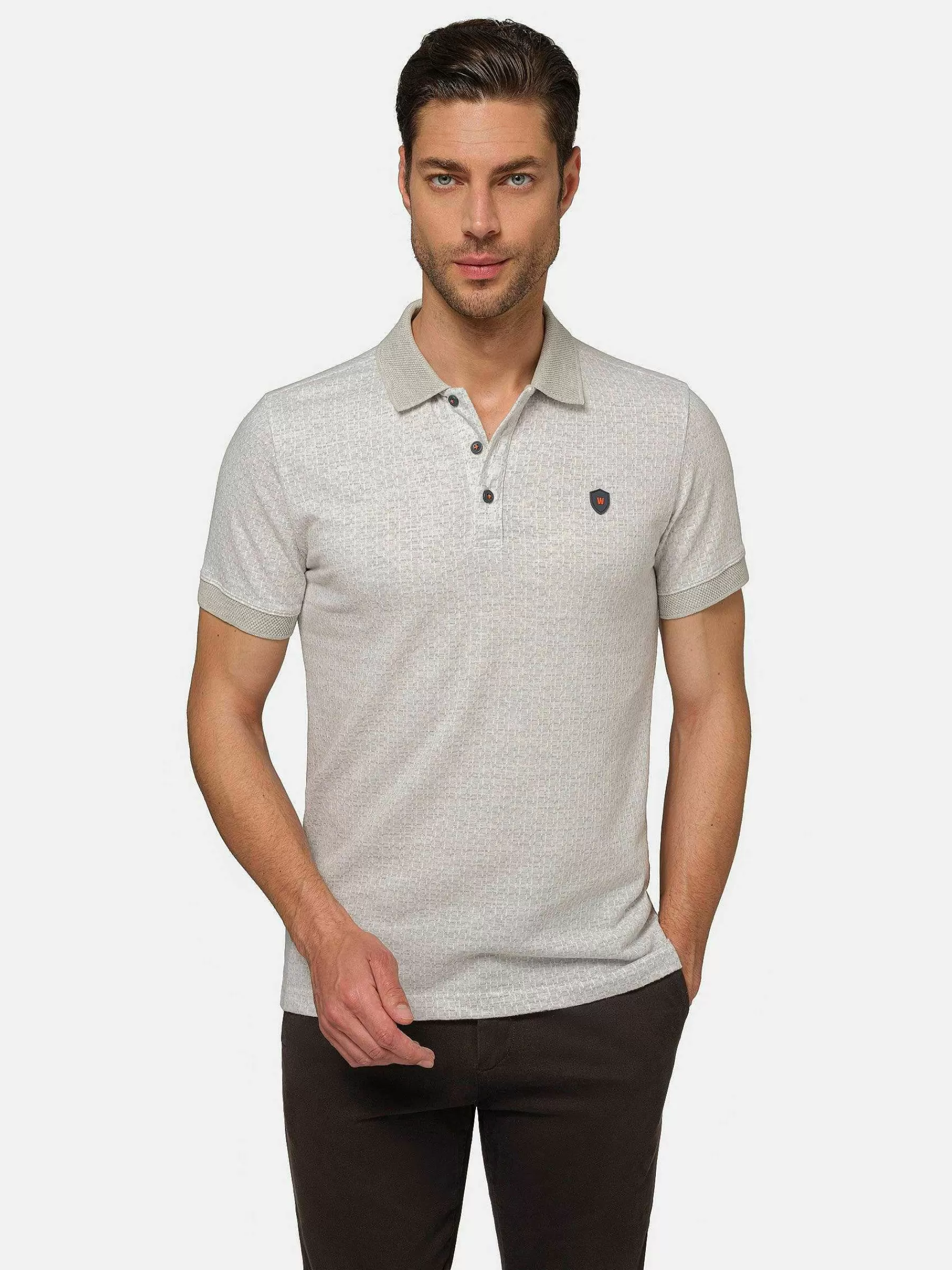 Wam Denim Polo'S<Aney Dynamic Texture Grey Polo
