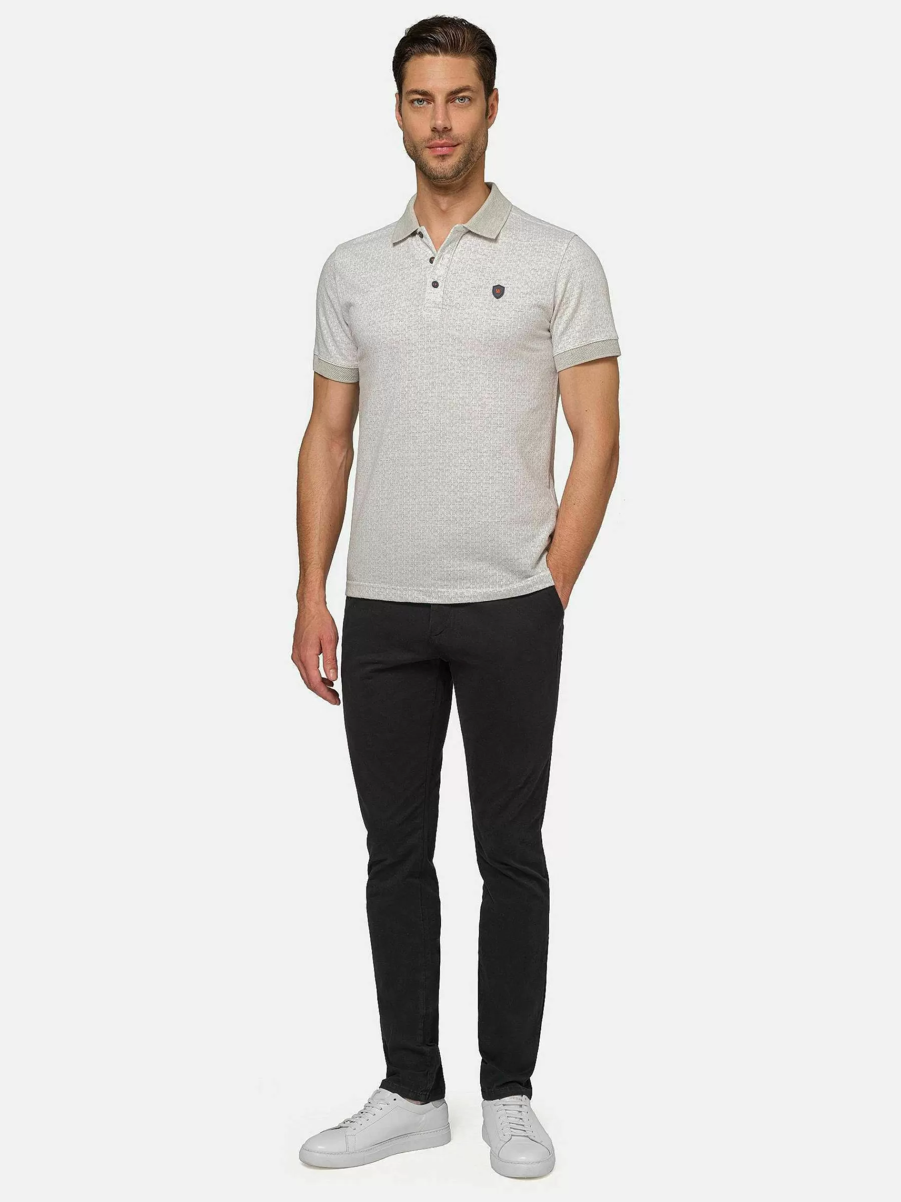 Wam Denim Polo'S<Aney Dynamic Texture Grey Polo
