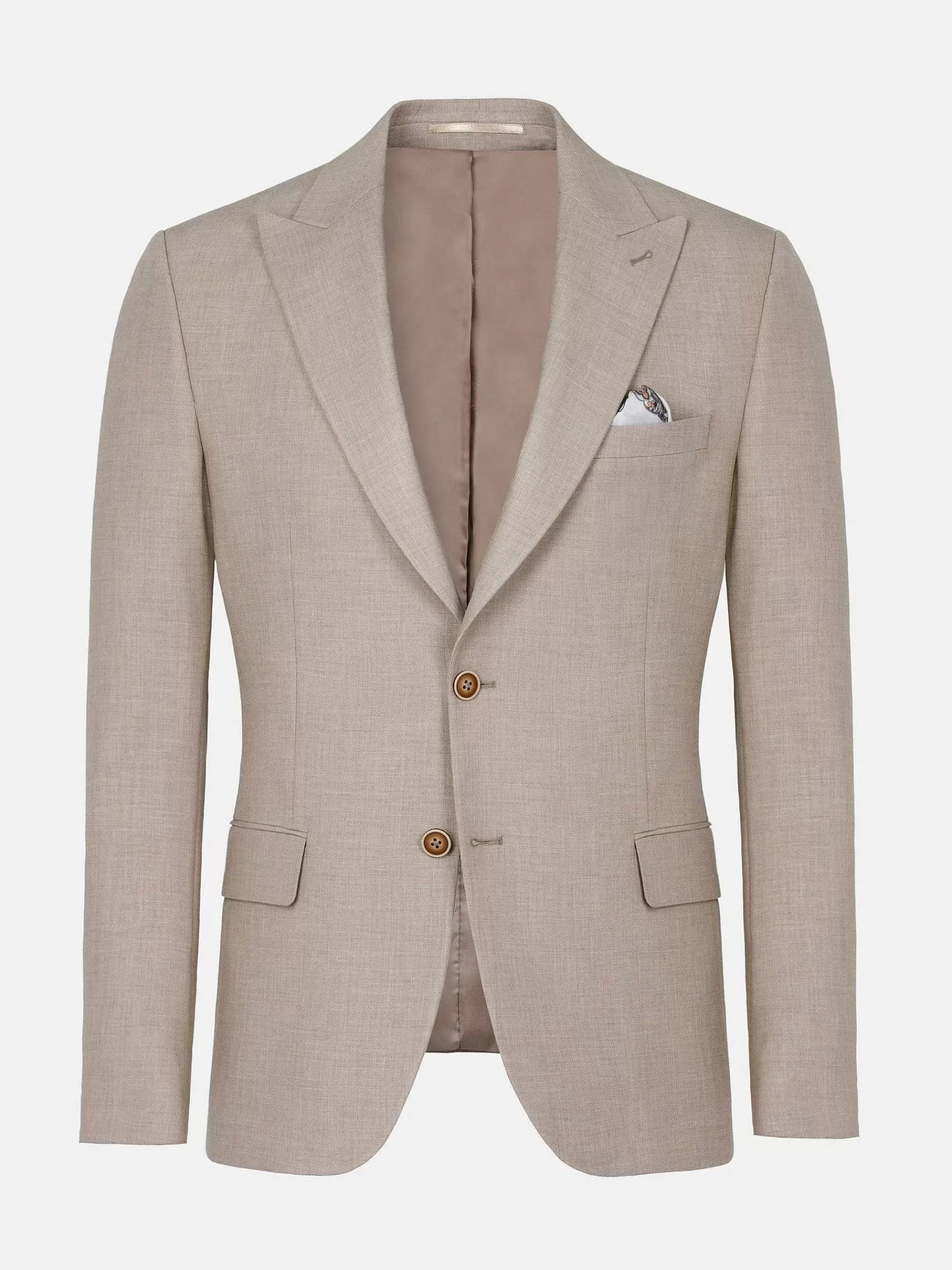 Wam Denim Colberts<Araya Peak Lapel Single Breast Beige Suit Blazer