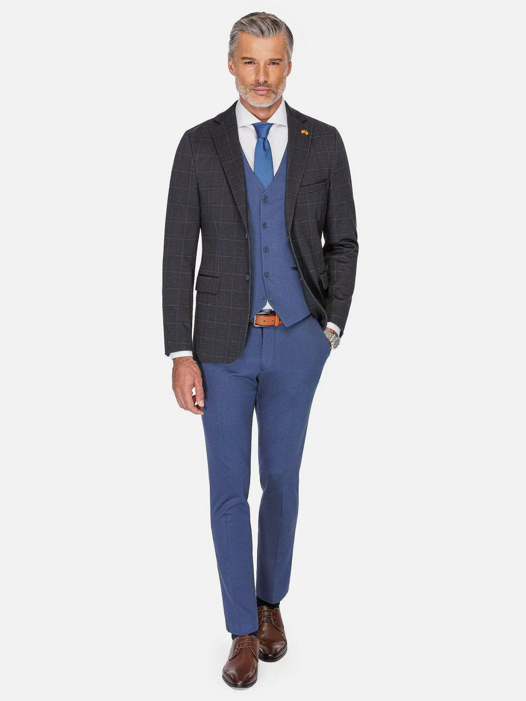 Wam Denim Pantalons<Archer Slim Fit Plain Indigo Navy Pantalon