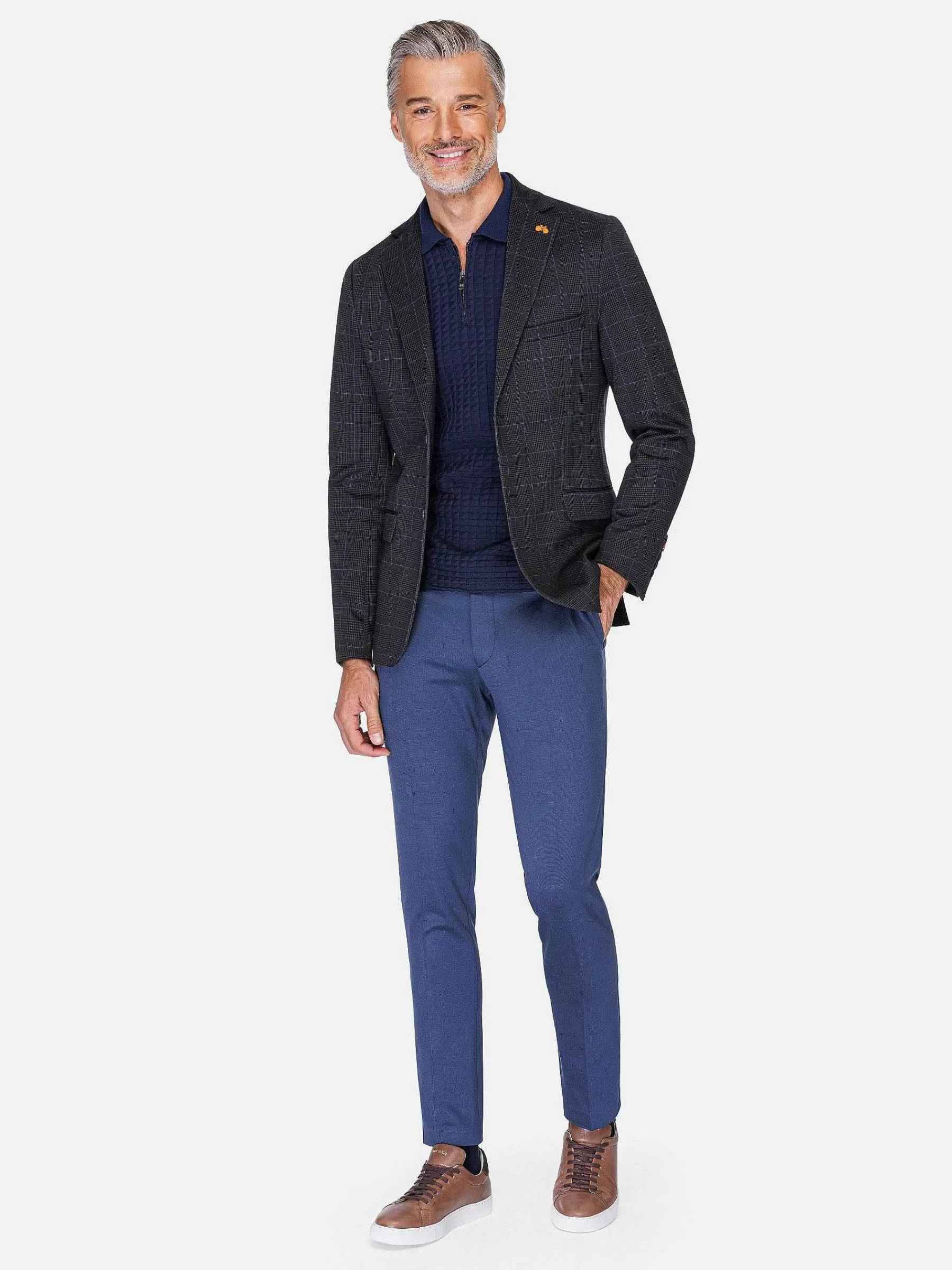 Wam Denim Pantalons<Archer Slim Fit Plain Indigo Navy Pantalon