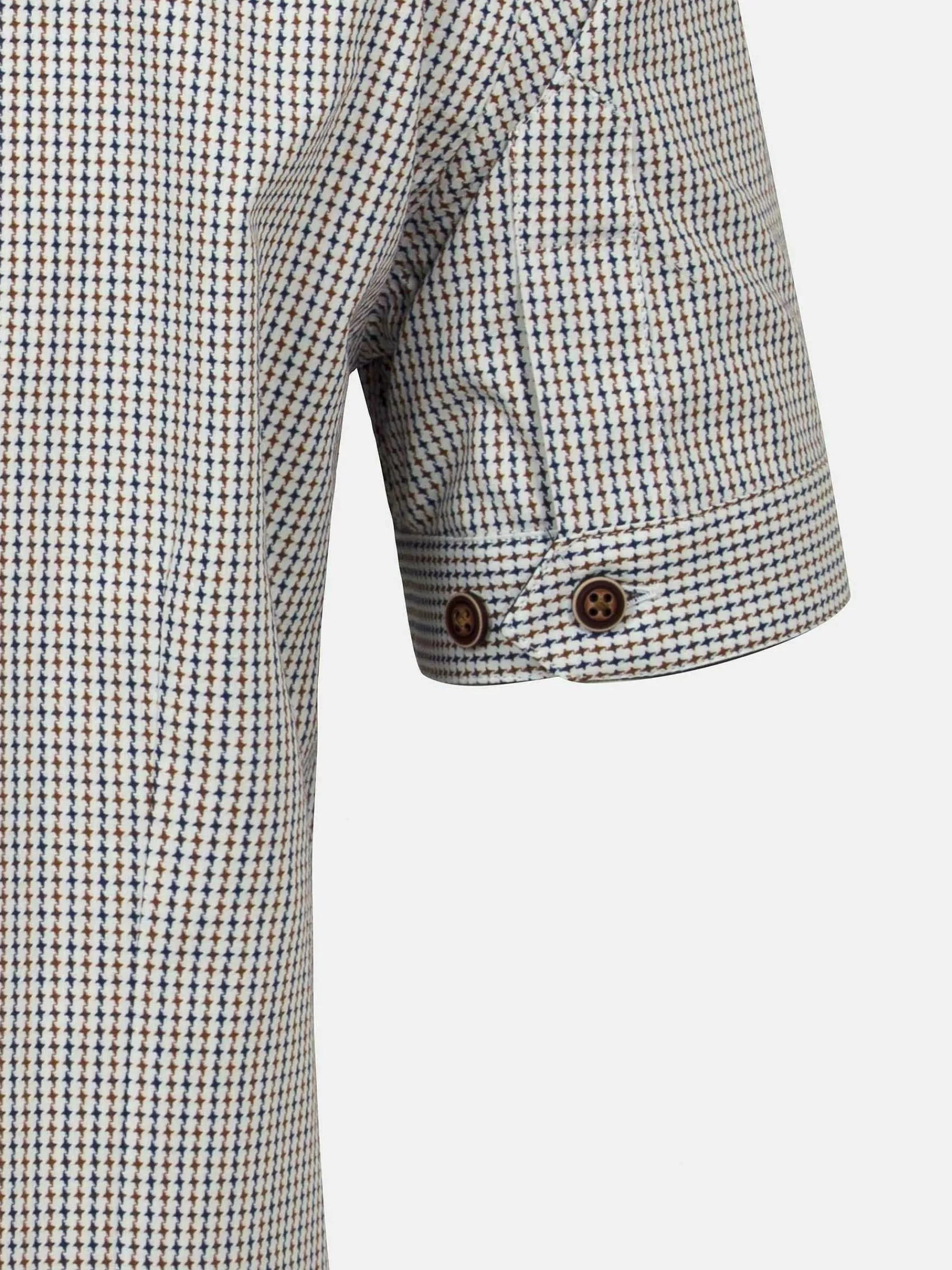 Wam Denim Overhemd Korte Mouwen<Asher Tailored Fit White Navy Overhemd