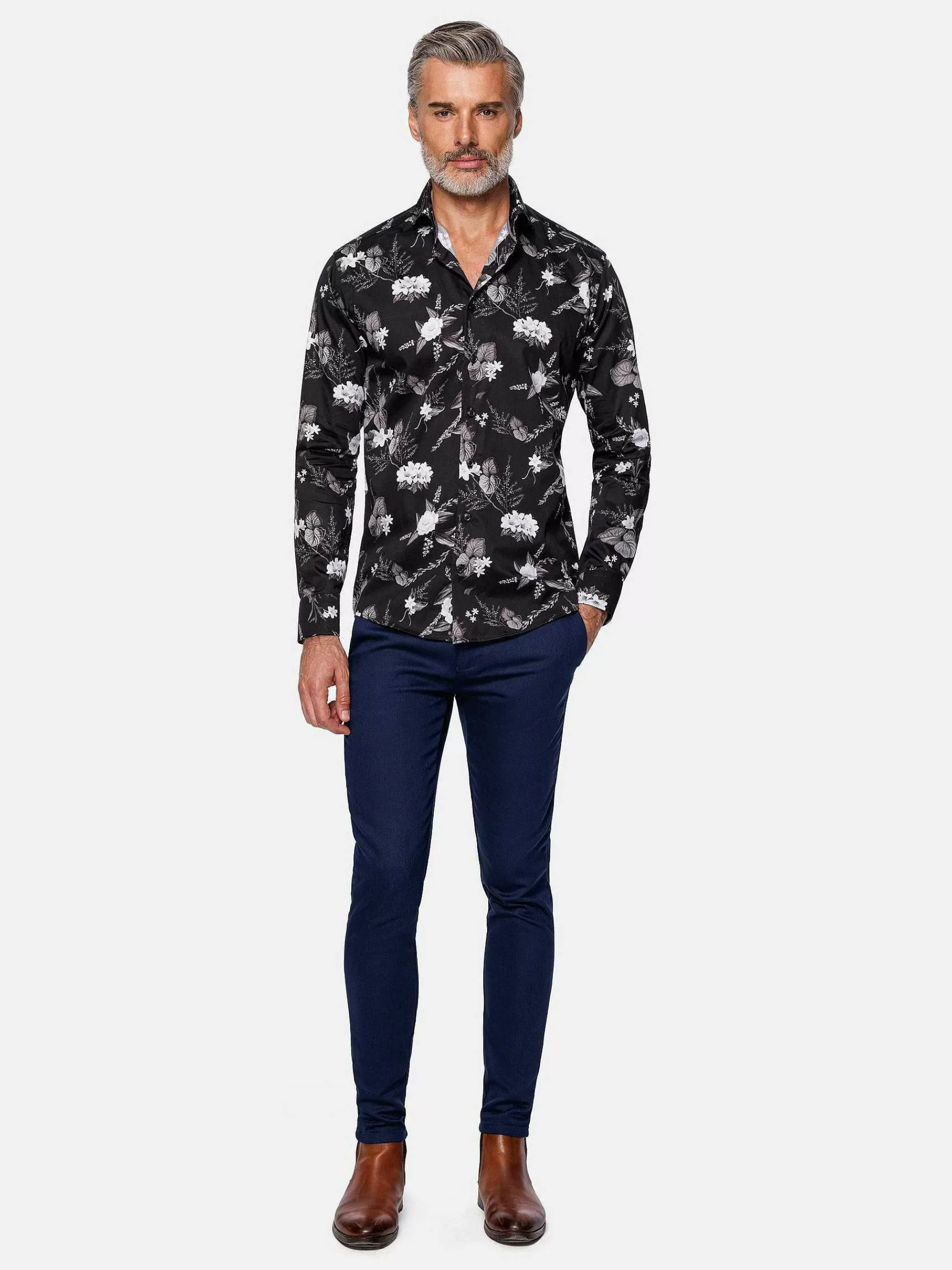 Wam Denim Overhemd Lange Mouwen<Astoria Floral Black Overhemd Lange Mouw