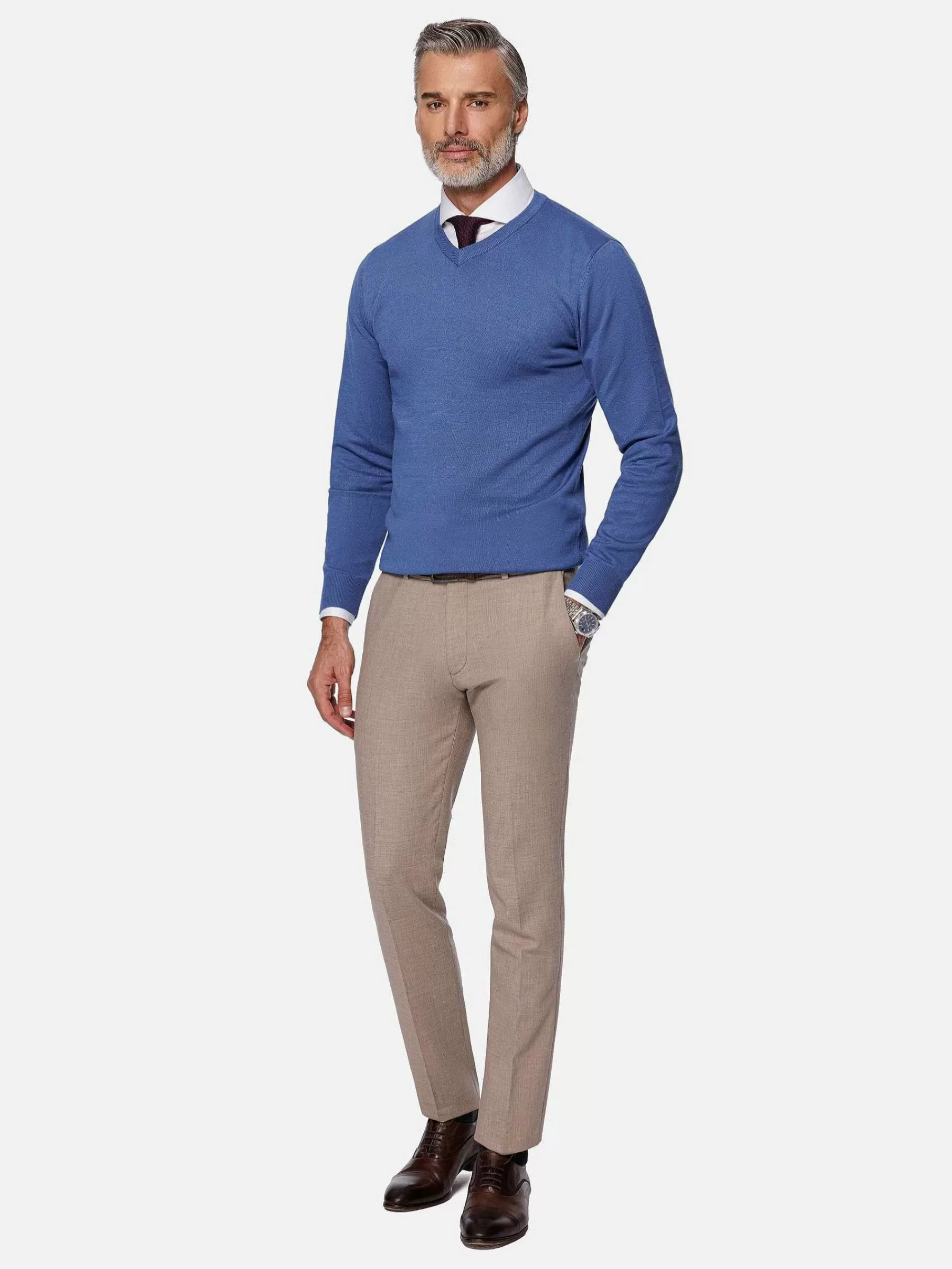 Wam Denim Sweaters<Athens V-Neck Royal Blue Sweater