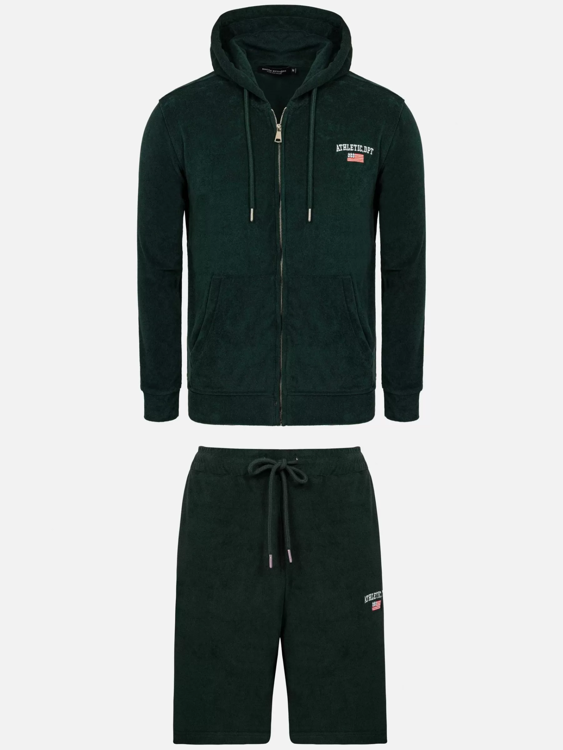 Wam Denim Sweaters<Avery Full Zipped Green Hoodie Shorts Set