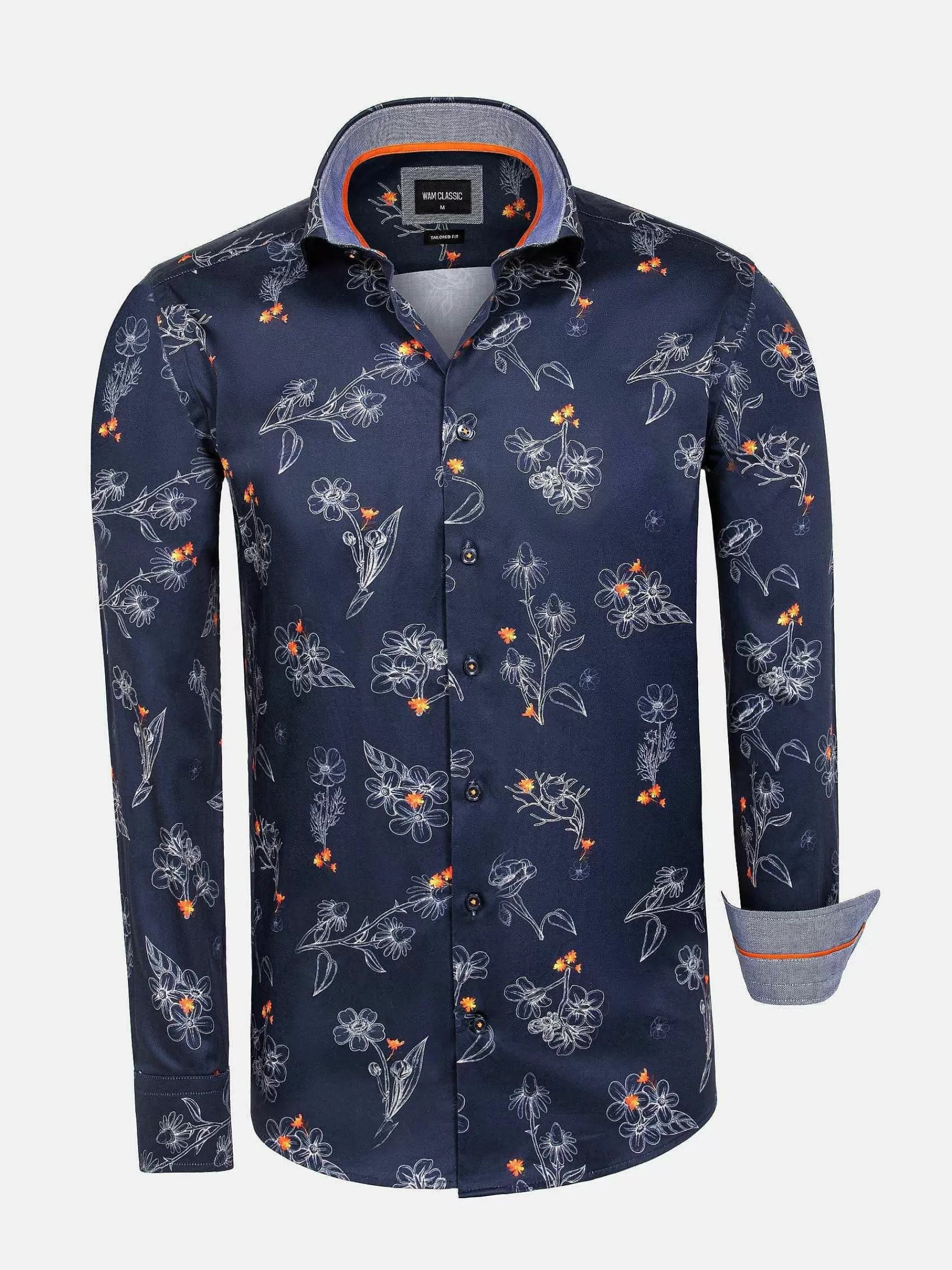 Wam Denim Overhemd Lange Mouwen<Baga Navy Floral Print Overhemd Longe Mouw