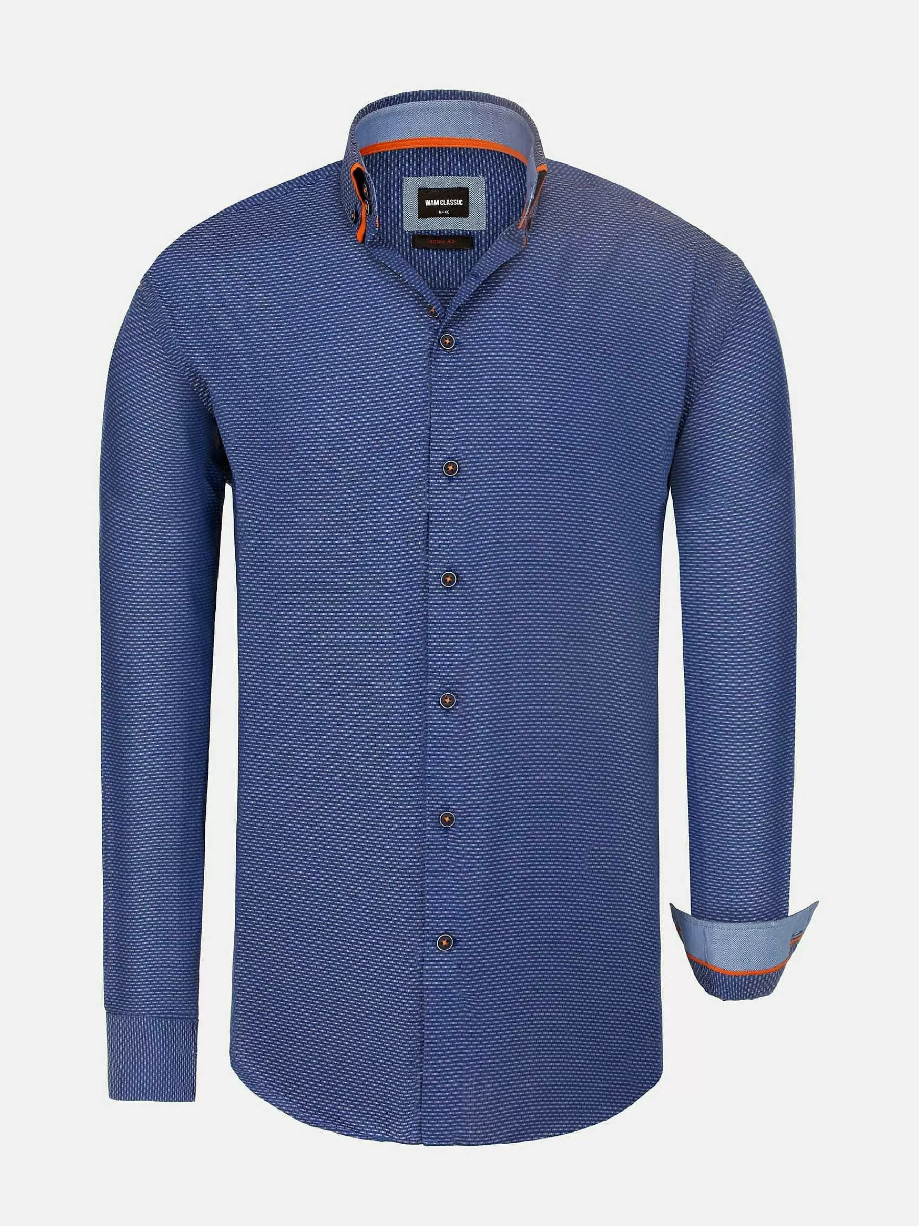 Wam Denim Overhemd Lange Mouwen<Braxton Regular Fit Royal Blue Overhemd