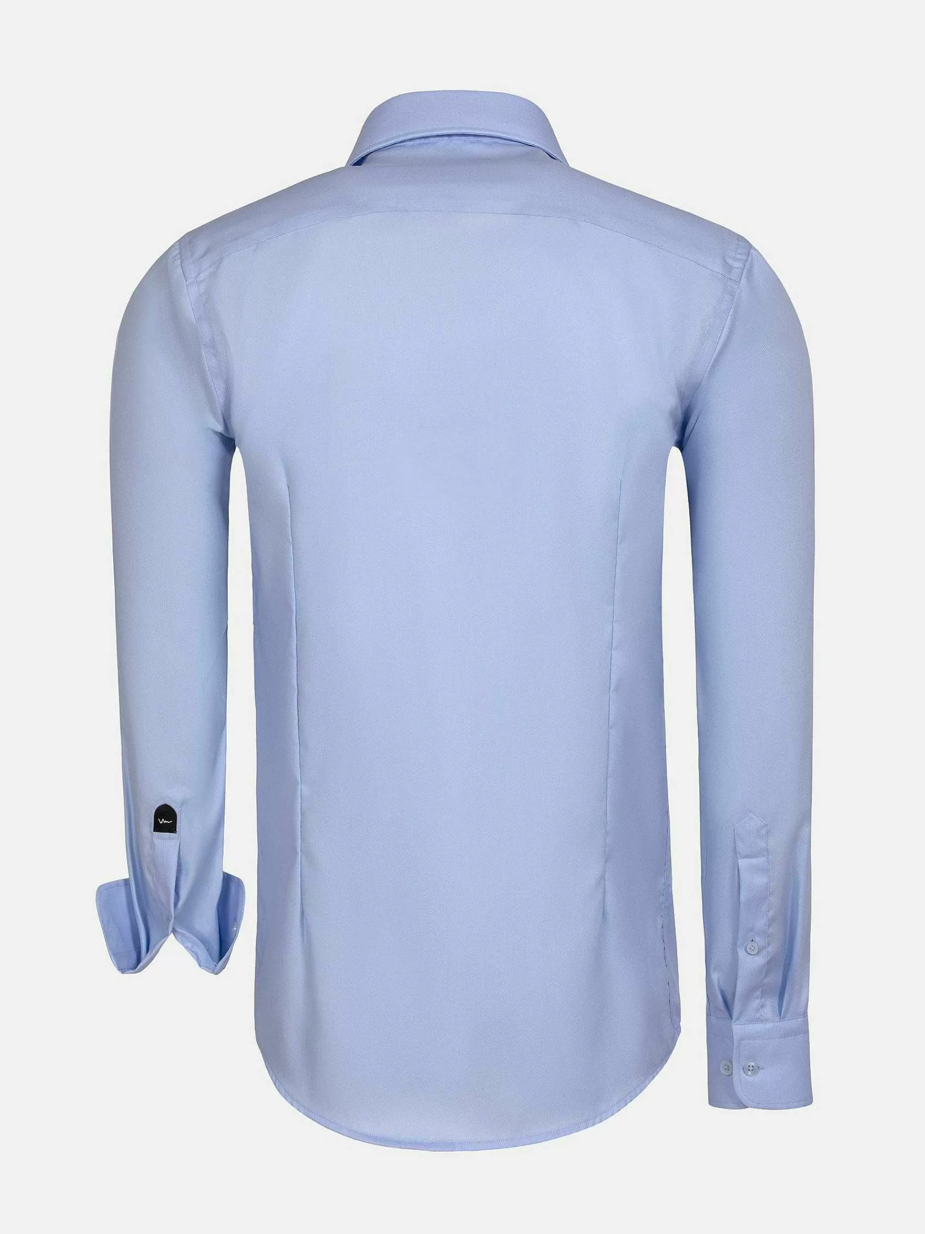 Wam Denim Overhemd Lange Mouwen<Burgos Solid Blue Overhemd Longe Mouw