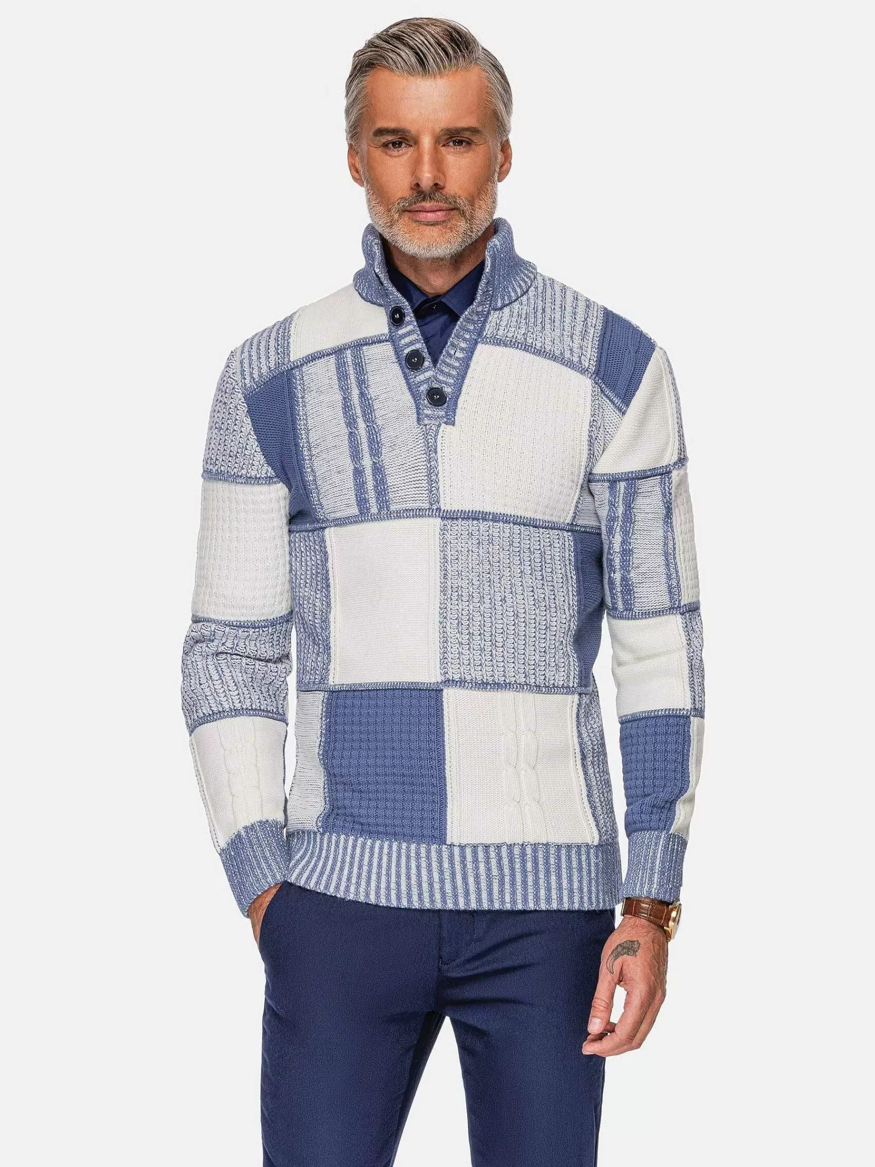 Wam Denim Truien<Cambridge Pattern Blue White Truien