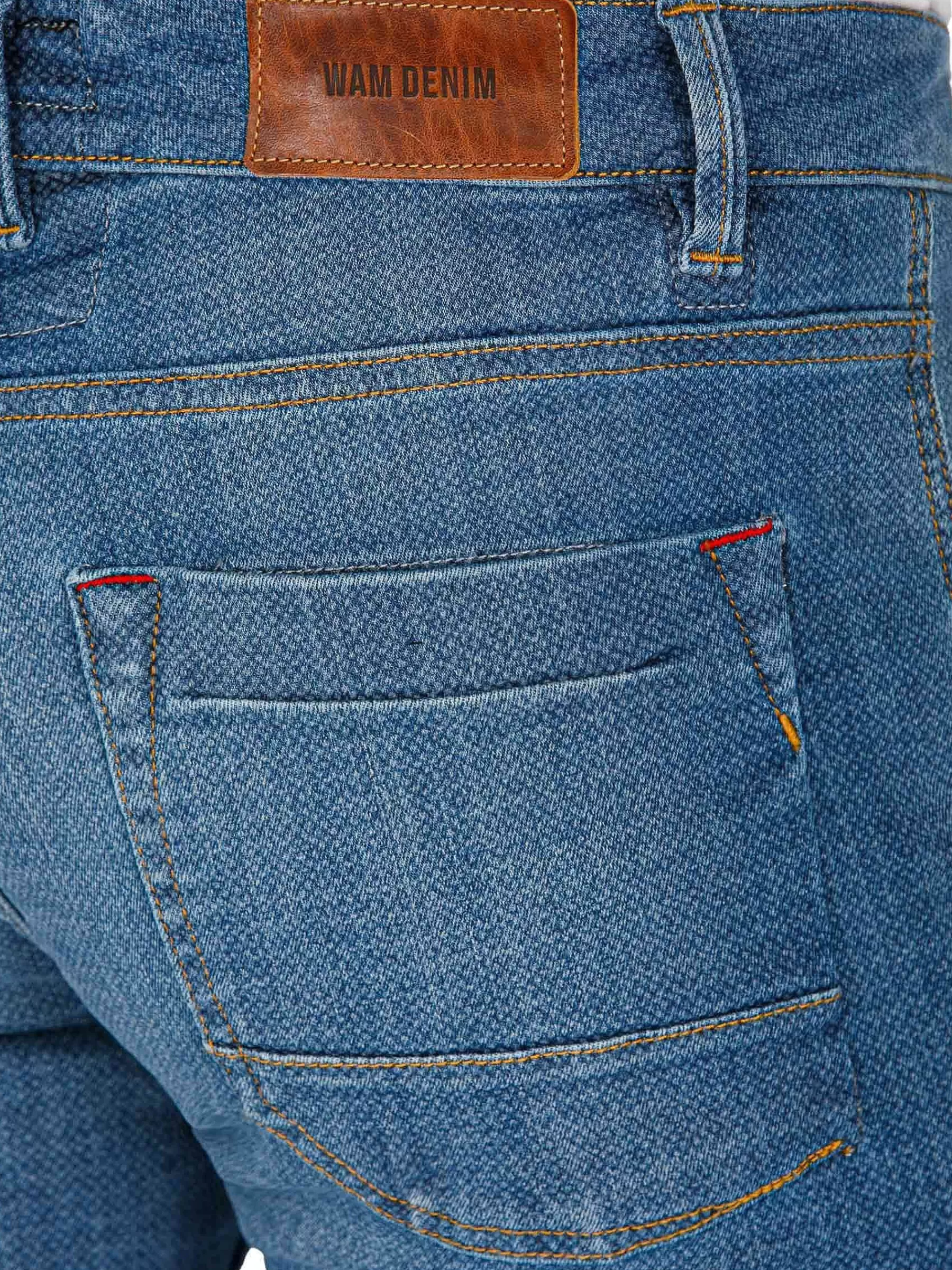 Wam Denim Jeans<Carinal Mini Check Slim Fit Navy Jeans