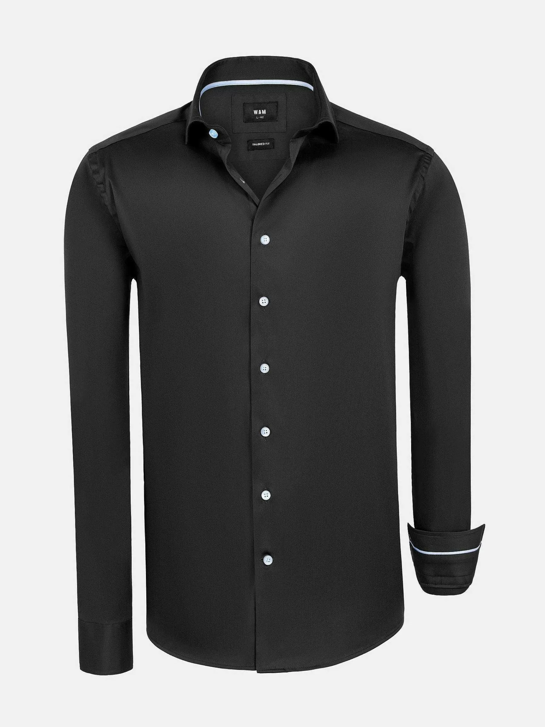 Wam Denim Overhemd Lange Mouwen<Catalina Anthracite Solid Overhemd Lange Mouw
