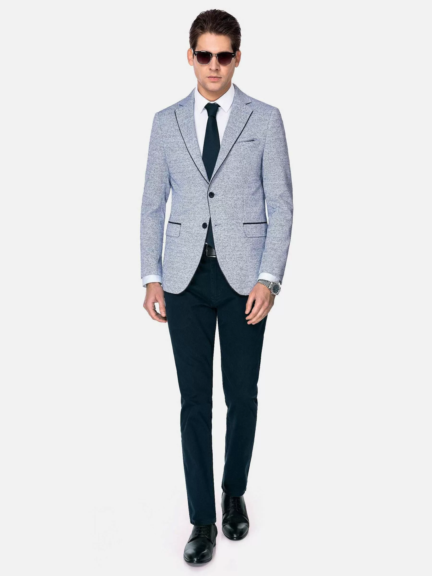 Wam Denim Colberts<Catania Modern Fit White Navy Colbert