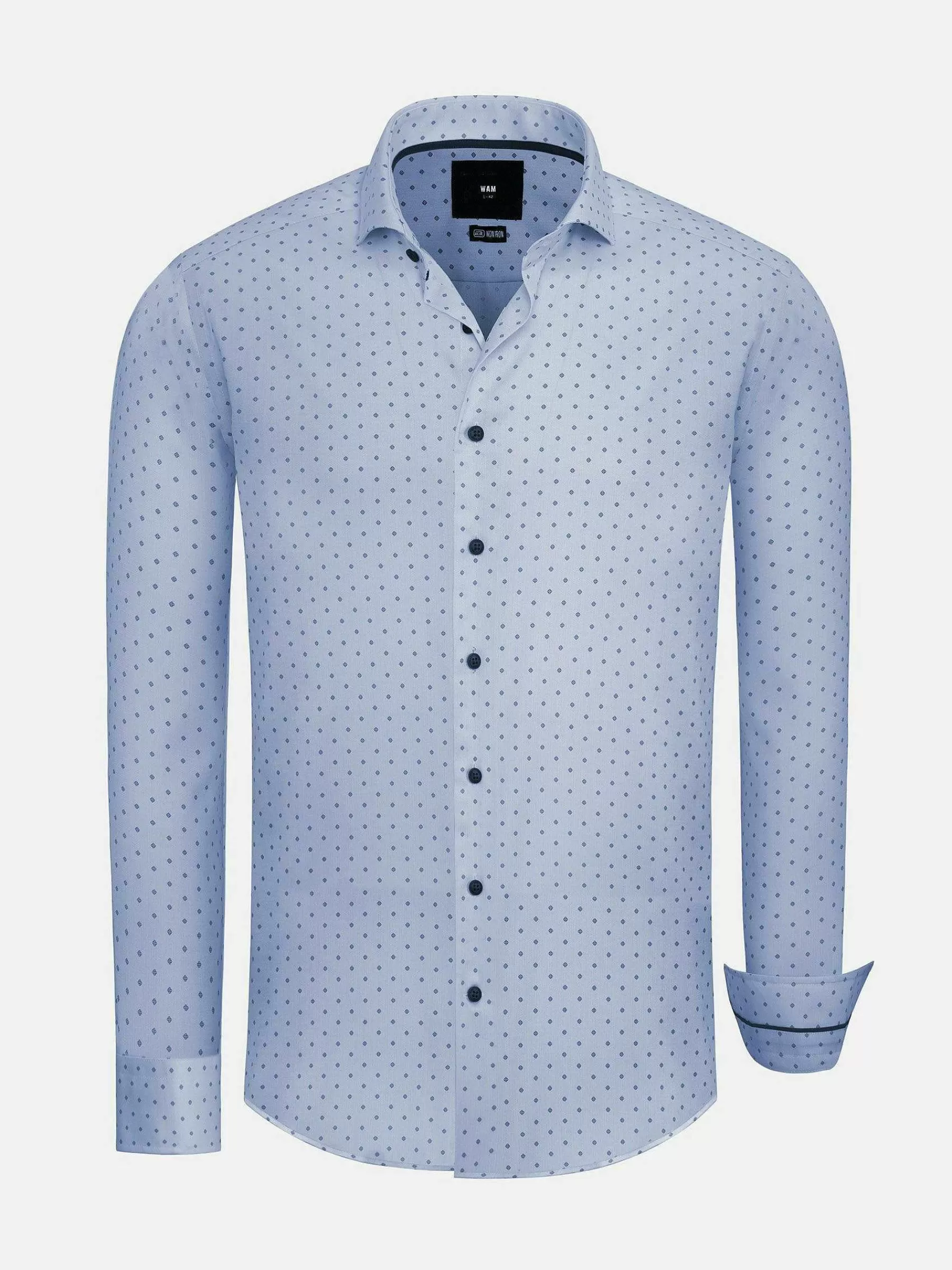 Wam Denim Overhemd Lange Mouwen<Emiliano Slim Fit Blue Overhemd Lange Mouw