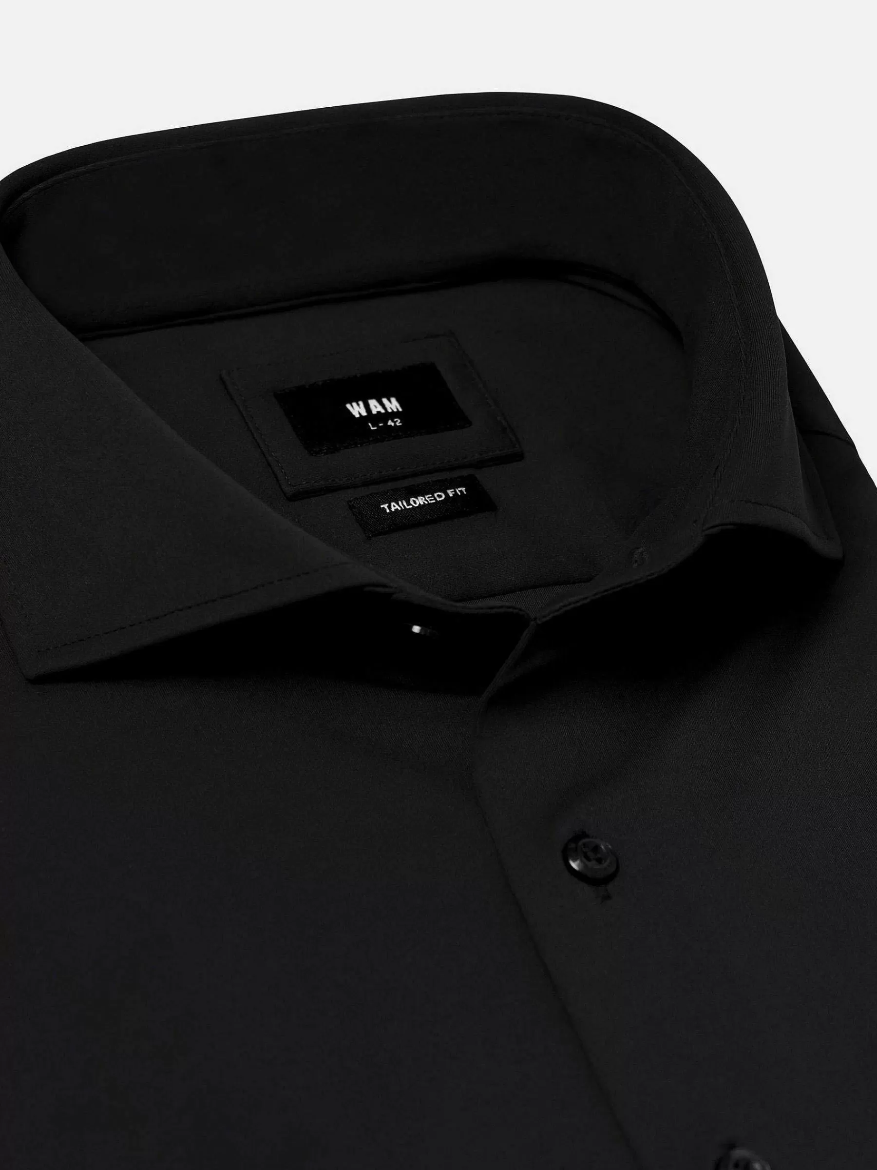 Wam Denim Overhemd Lange Mouwen<Everest Spread Collar Black Overhemd Lange Mouw