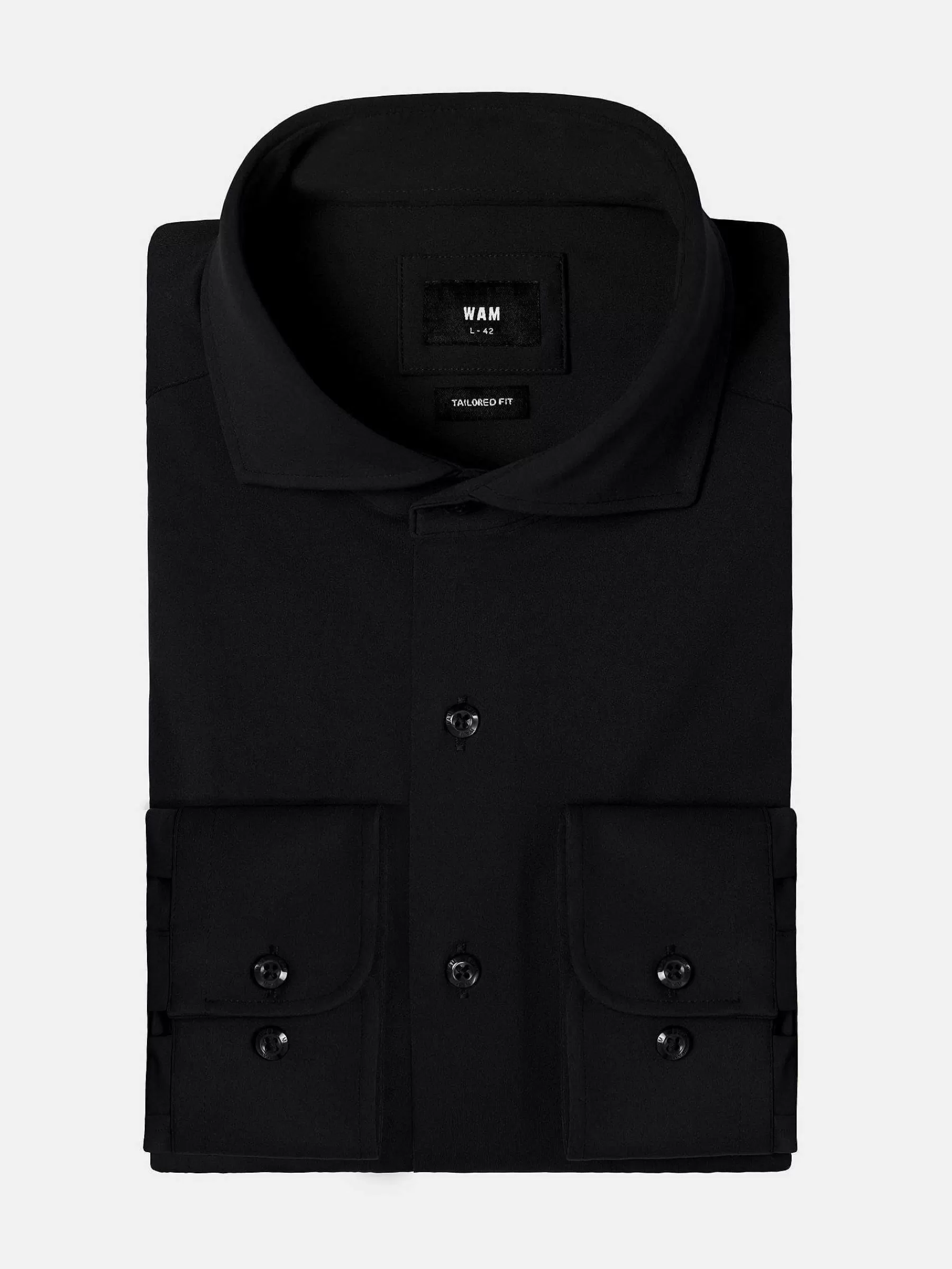 Wam Denim Overhemd Lange Mouwen<Everest Spread Collar Black Overhemd Lange Mouw
