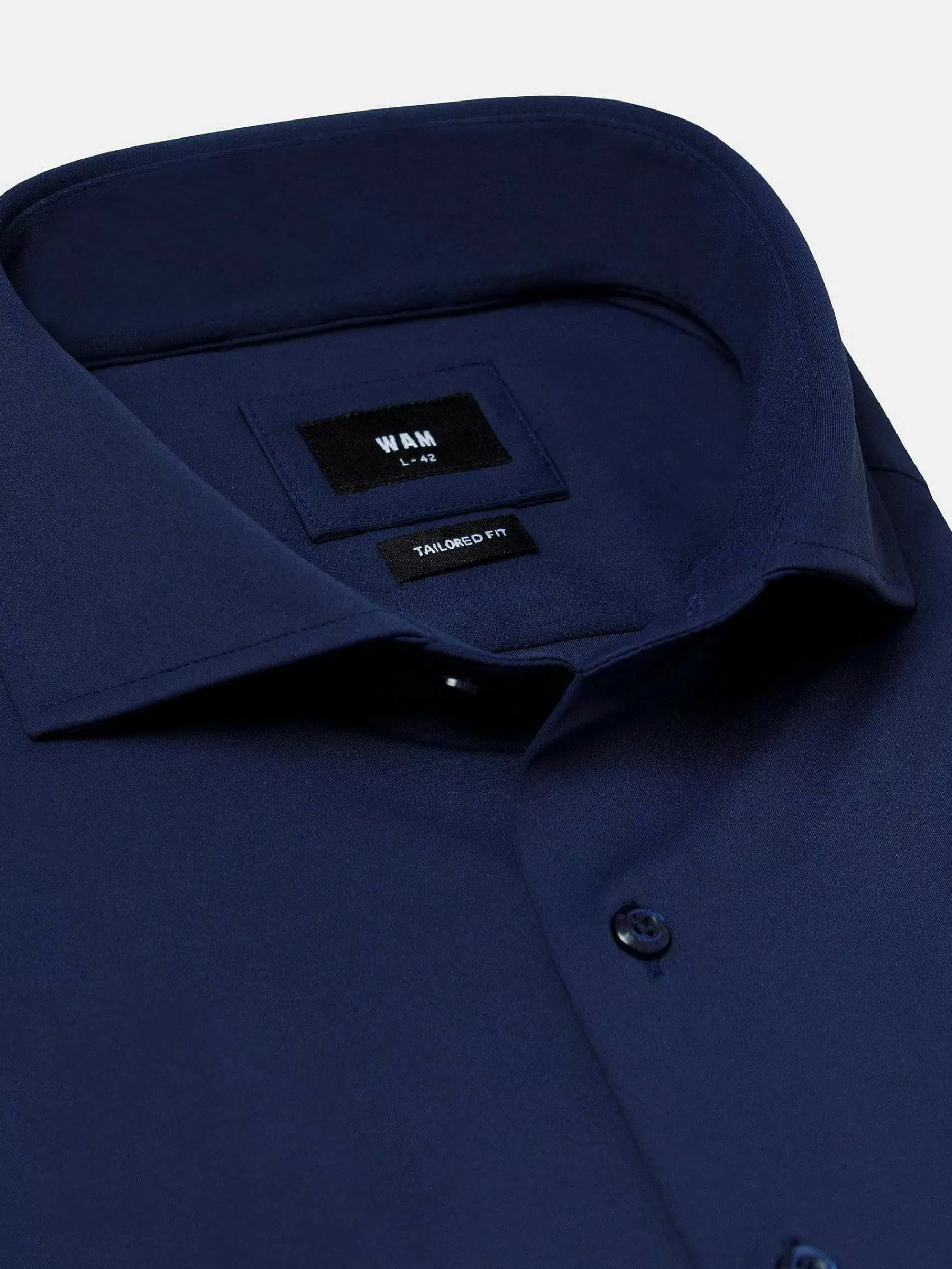 Wam Denim Overhemd Lange Mouwen<Everest Stretched Navy Overhemd Lange Mouw