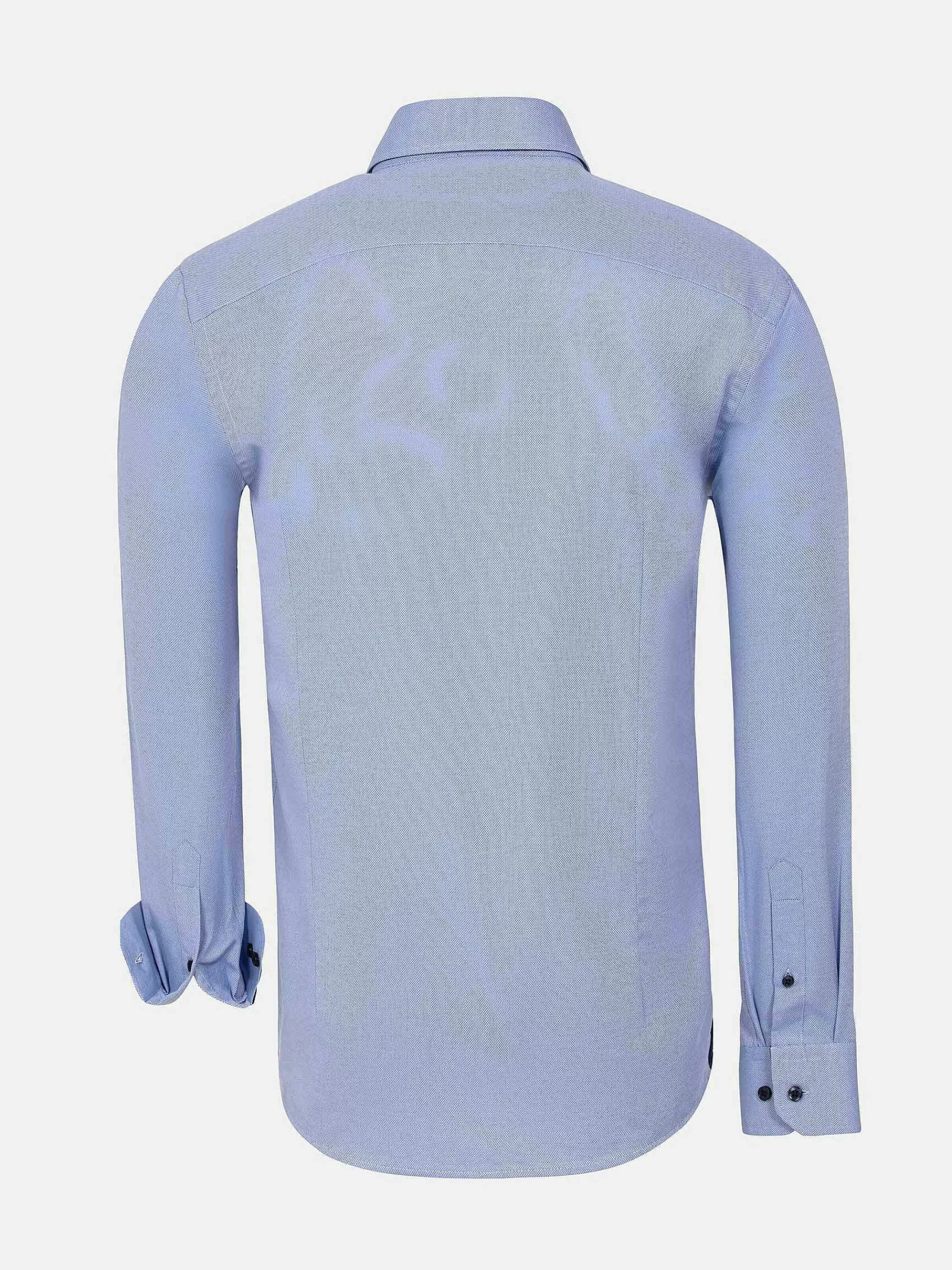 Wam Denim Overhemd Lange Mouwen<Flers Double Collar Blue Overhemd Lange Mouw