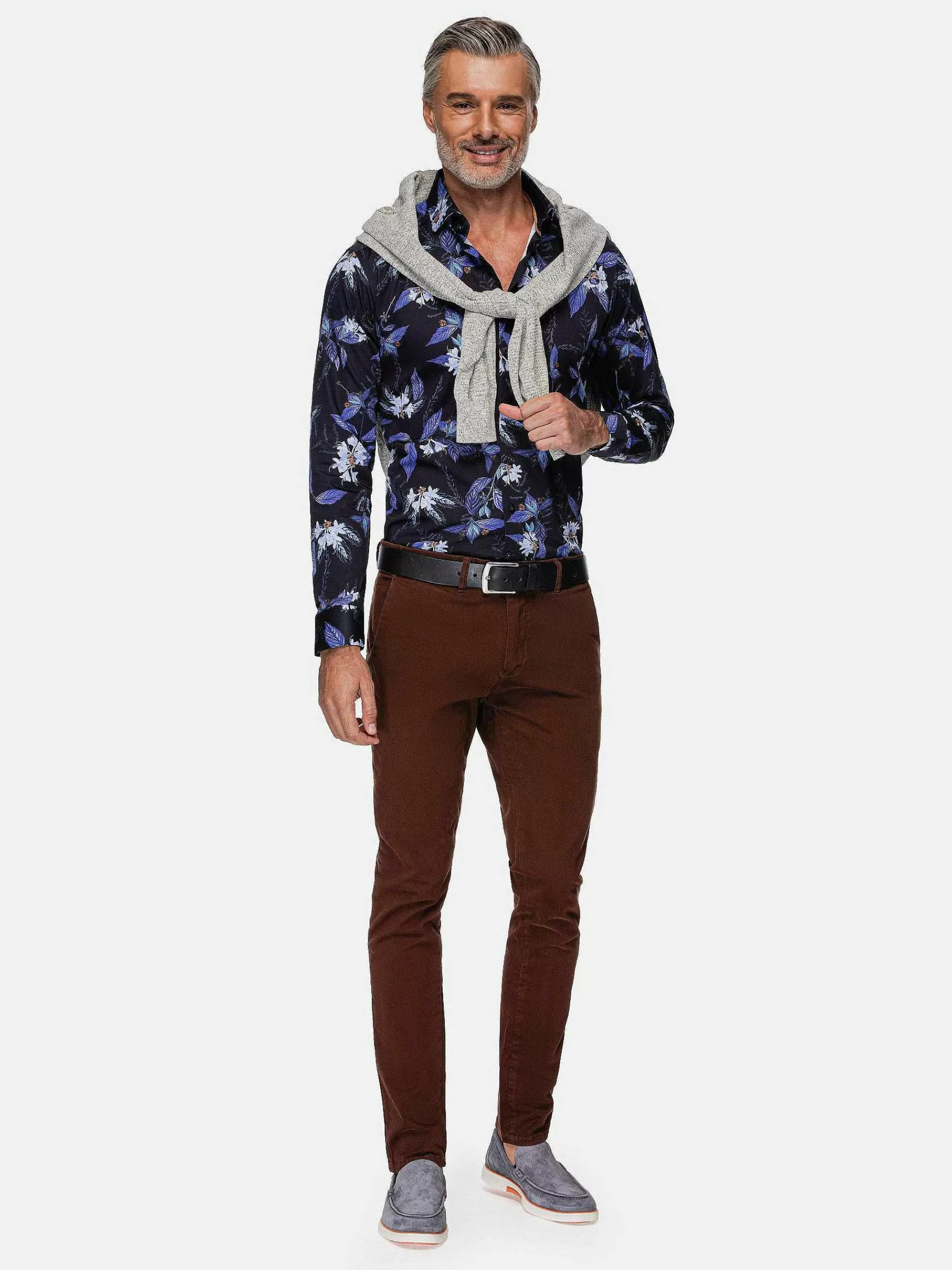 Wam Denim Overhemd Lange Mouwen<Havana Navy Floral Print Overhemd Lange Mouw