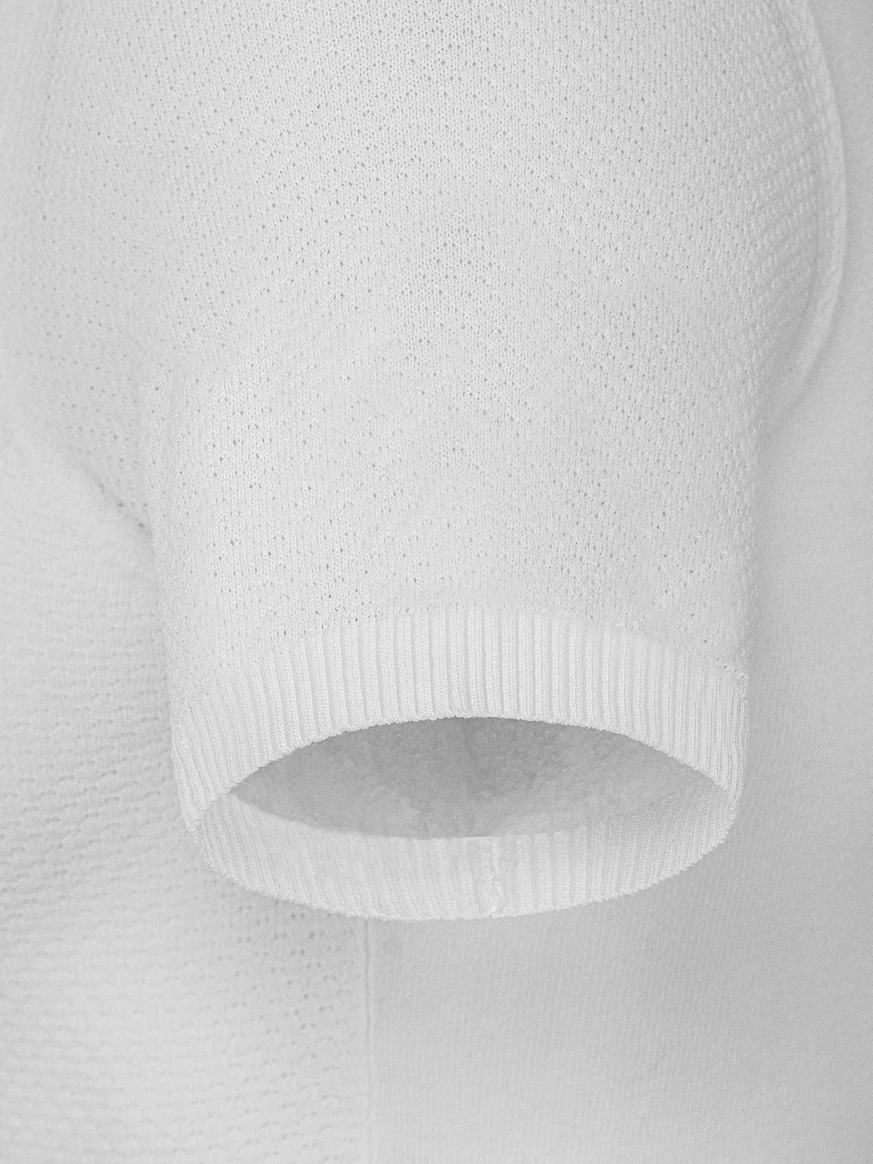 Wam Denim Polo'S<Henry Pique Knit White Polo