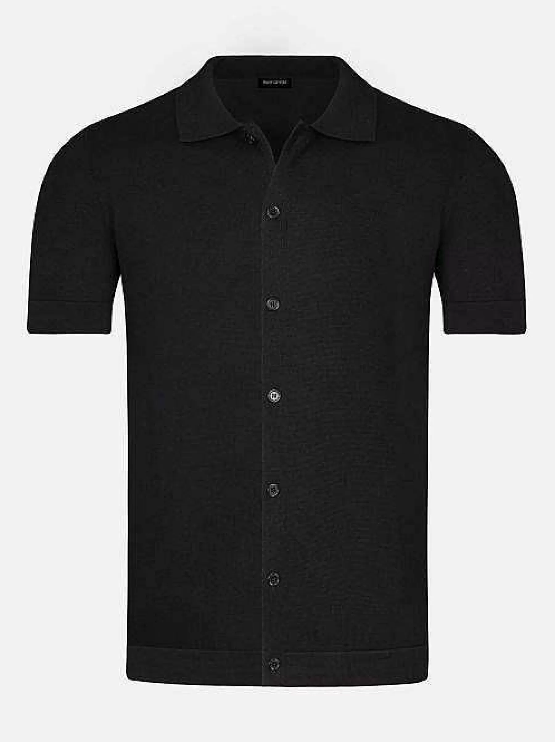 Wam Denim Polo'S<James Full Button-Down Black Polo