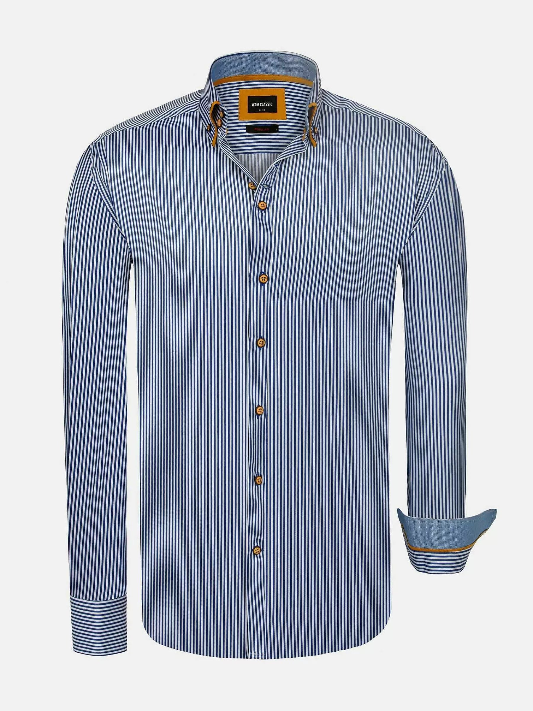 Wam Denim Overhemd Lange Mouwen<Kevin Regular Fit Royal Blue Overhemd