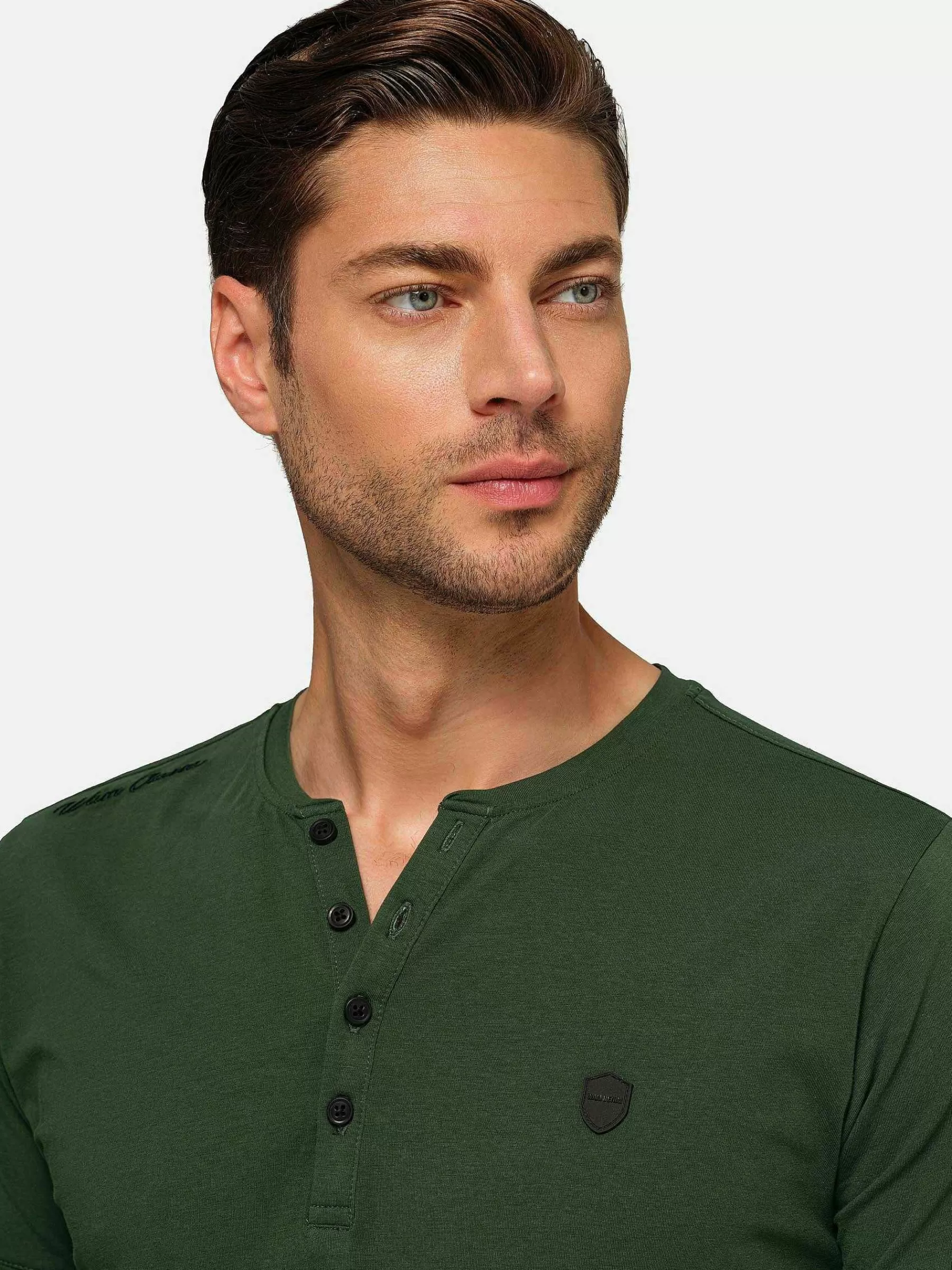 Wam Denim T-Shirts<Korfual Casual V-Neck Button T-Shirt Khaki