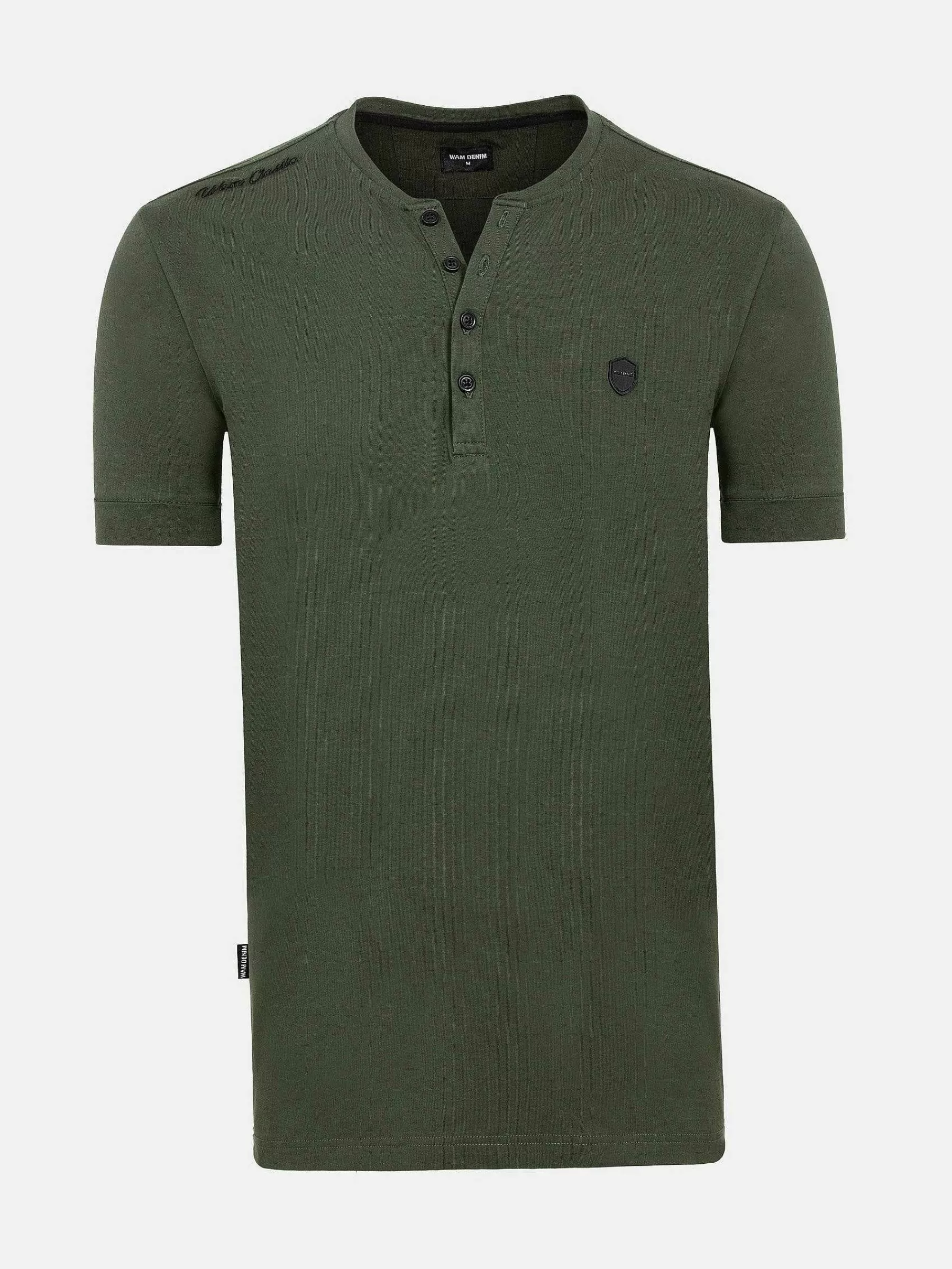 Wam Denim T-Shirts<Korfual Casual V-Neck Button T-Shirt Khaki