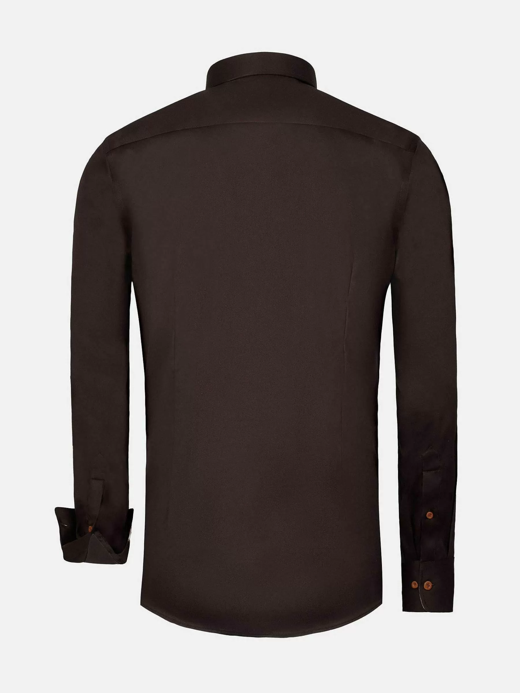 Wam Denim Overhemd Lange Mouwen<Lance Solid Brown Overhemd Lange Mouw