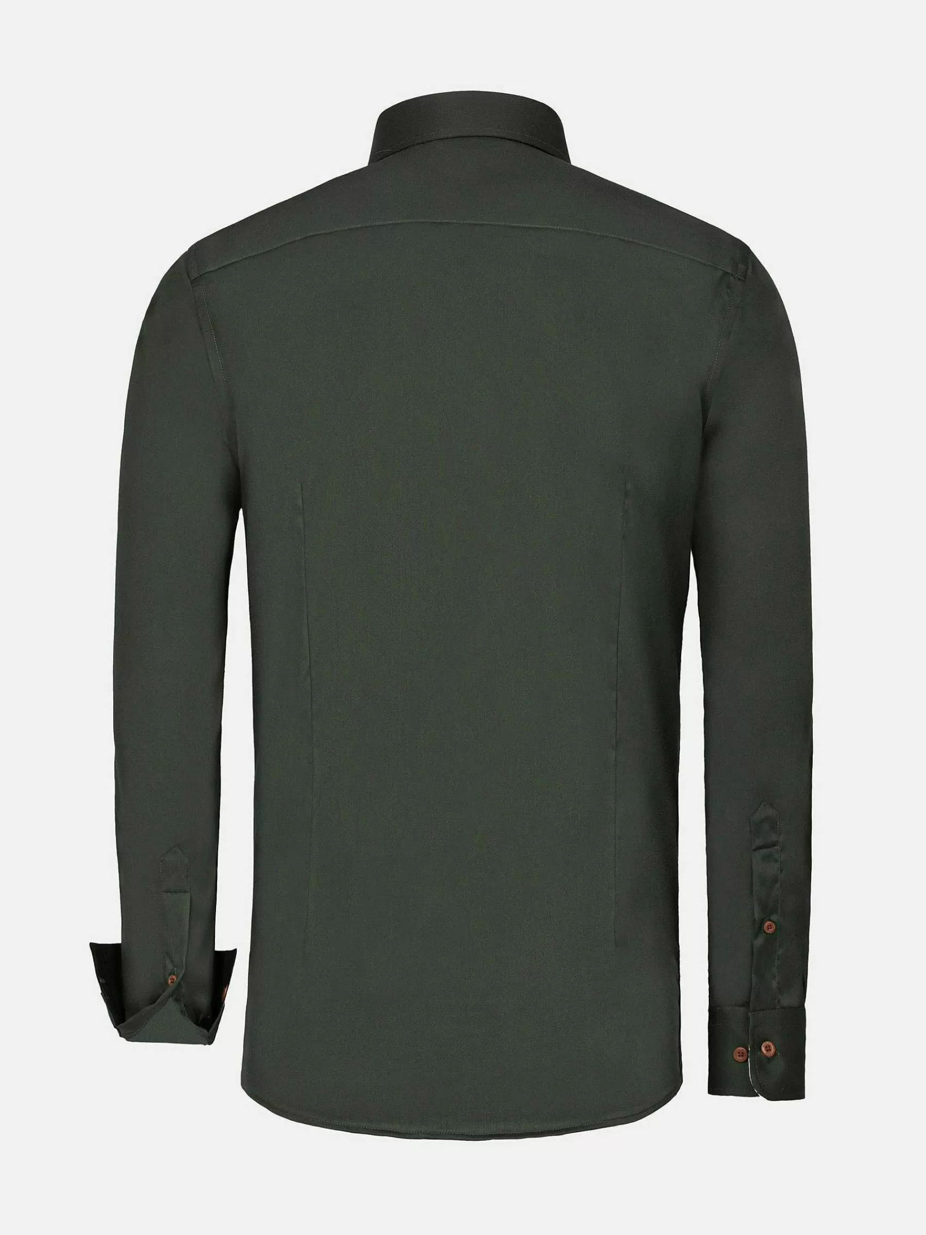 Wam Denim Overhemd Lange Mouwen<Lance Solid Dark Green Overhemd Lange Mouw