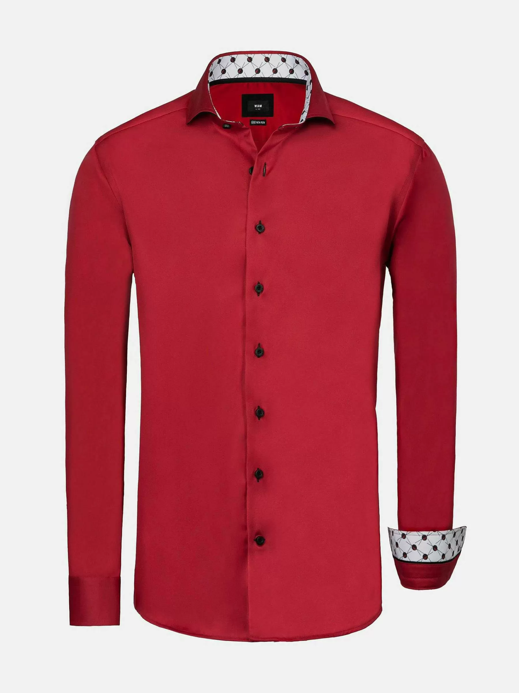 Wam Denim Overhemd Lange Mouwen<Lance Solid Red Overhemd Lange Mouw