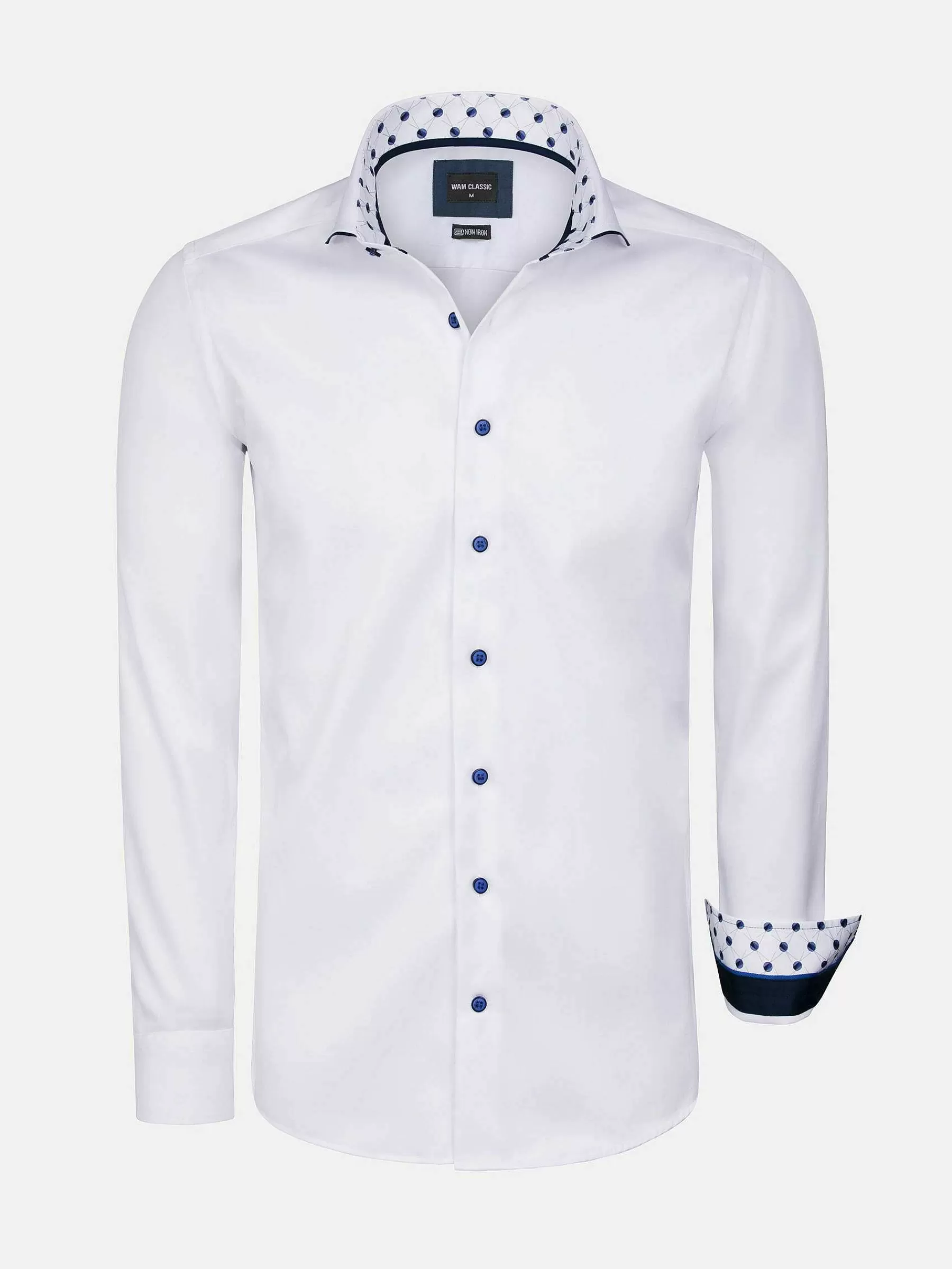 Wam Denim Overhemd Lange Mouwen<Lance Solid White Overhemd Lange Mouw