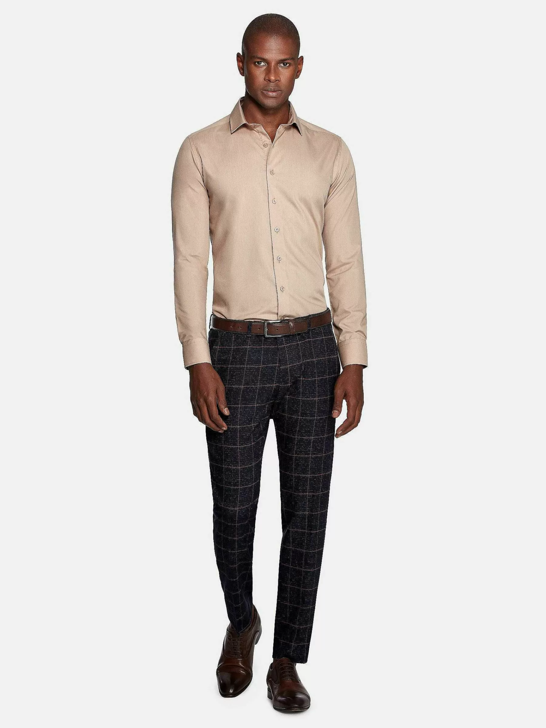 Wam Denim Overhemd Lange Mouwen<Leira Solid Beige Overhemd Lange Mouw
