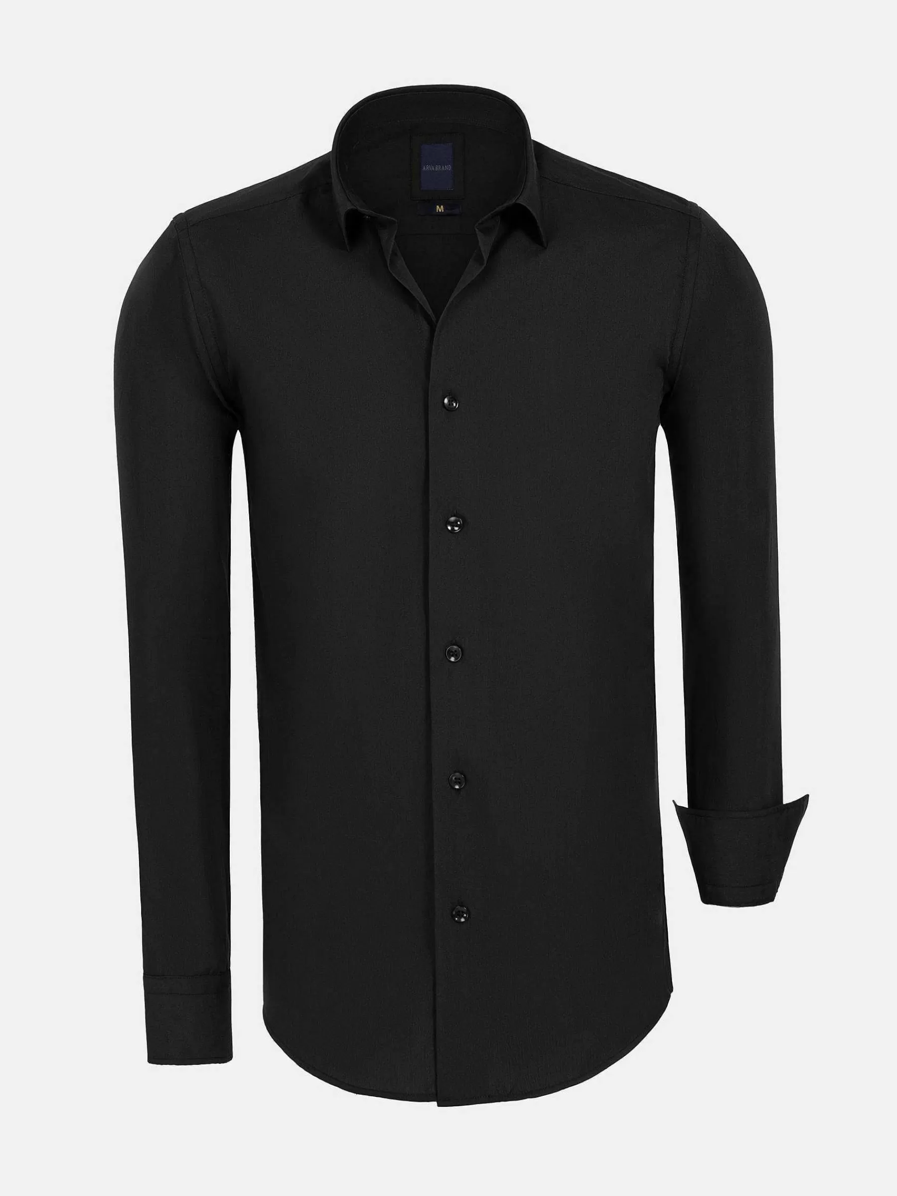 Wam Denim Overhemd Lange Mouwen<Leira Solid Black Overhemd Lange Mouw