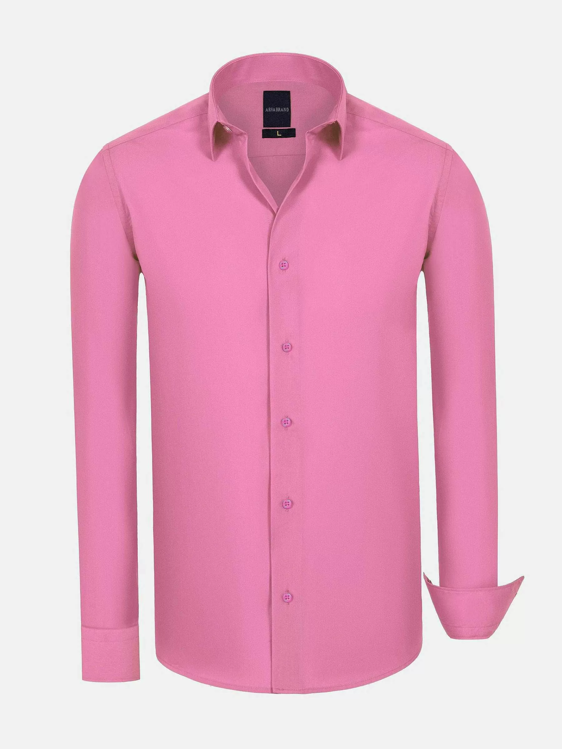 Wam Denim Overhemd Lange Mouwen<Leira Solid Dark Pink Overhemd Lange Mouw