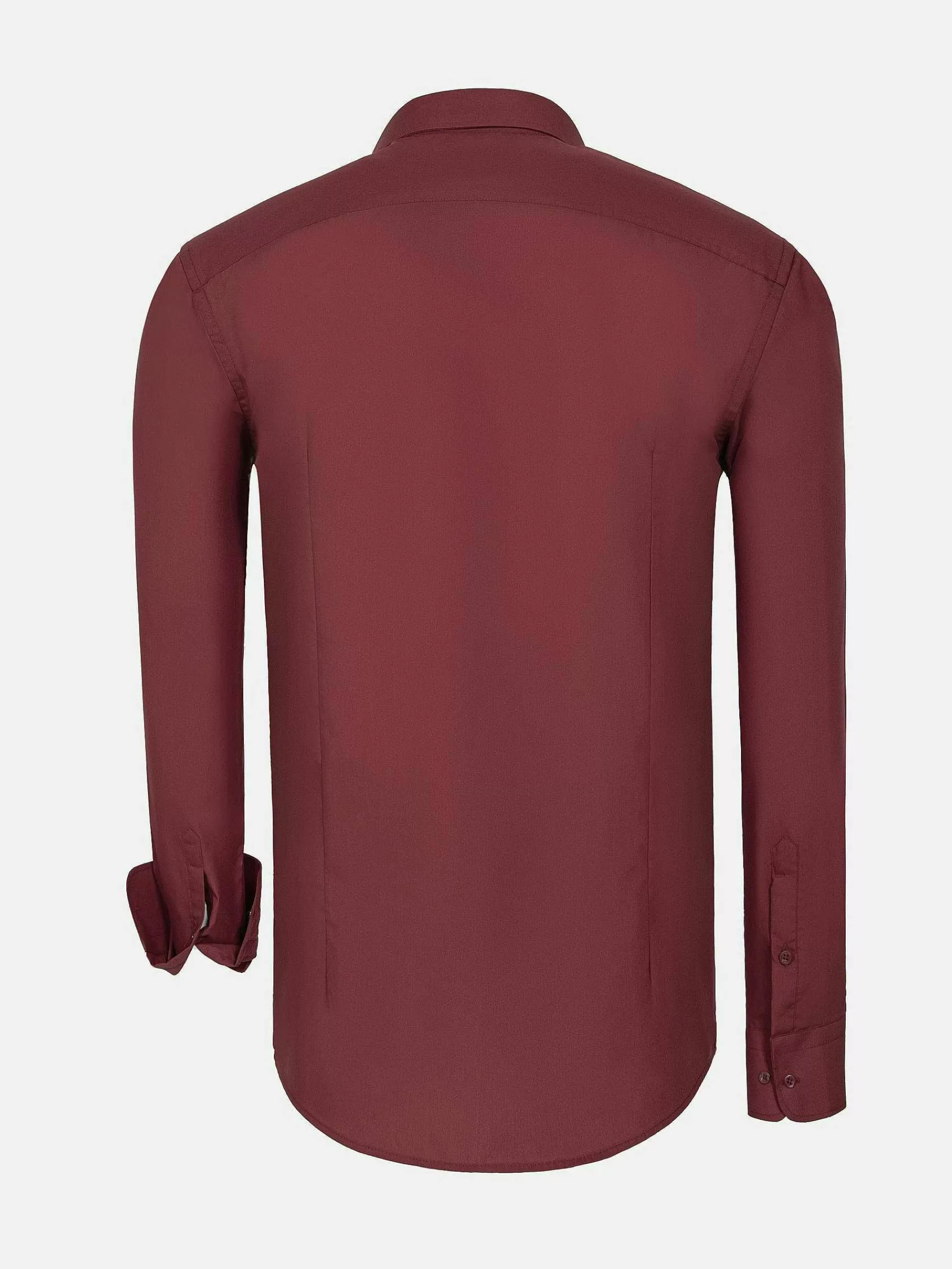 Wam Denim Overhemd Lange Mouwen<Leira Solid Dark Red Overhemd Lange Mouw