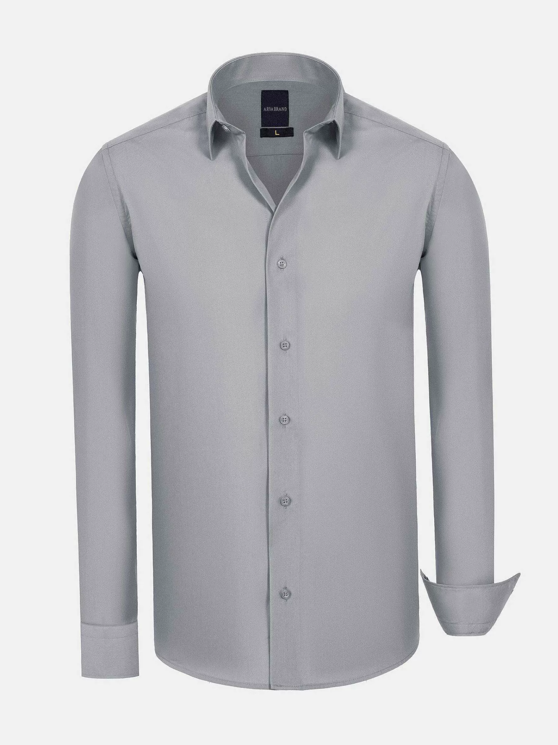 Wam Denim Overhemd Lange Mouwen<Leira Solid Grey Overhemd Lange Mouw
