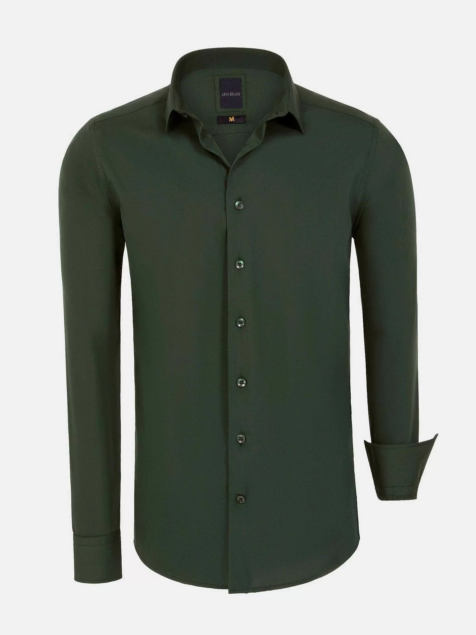 Wam Denim Overhemd Lange Mouwen<Leira Solid Khaki Overhemd Lange Mouw
