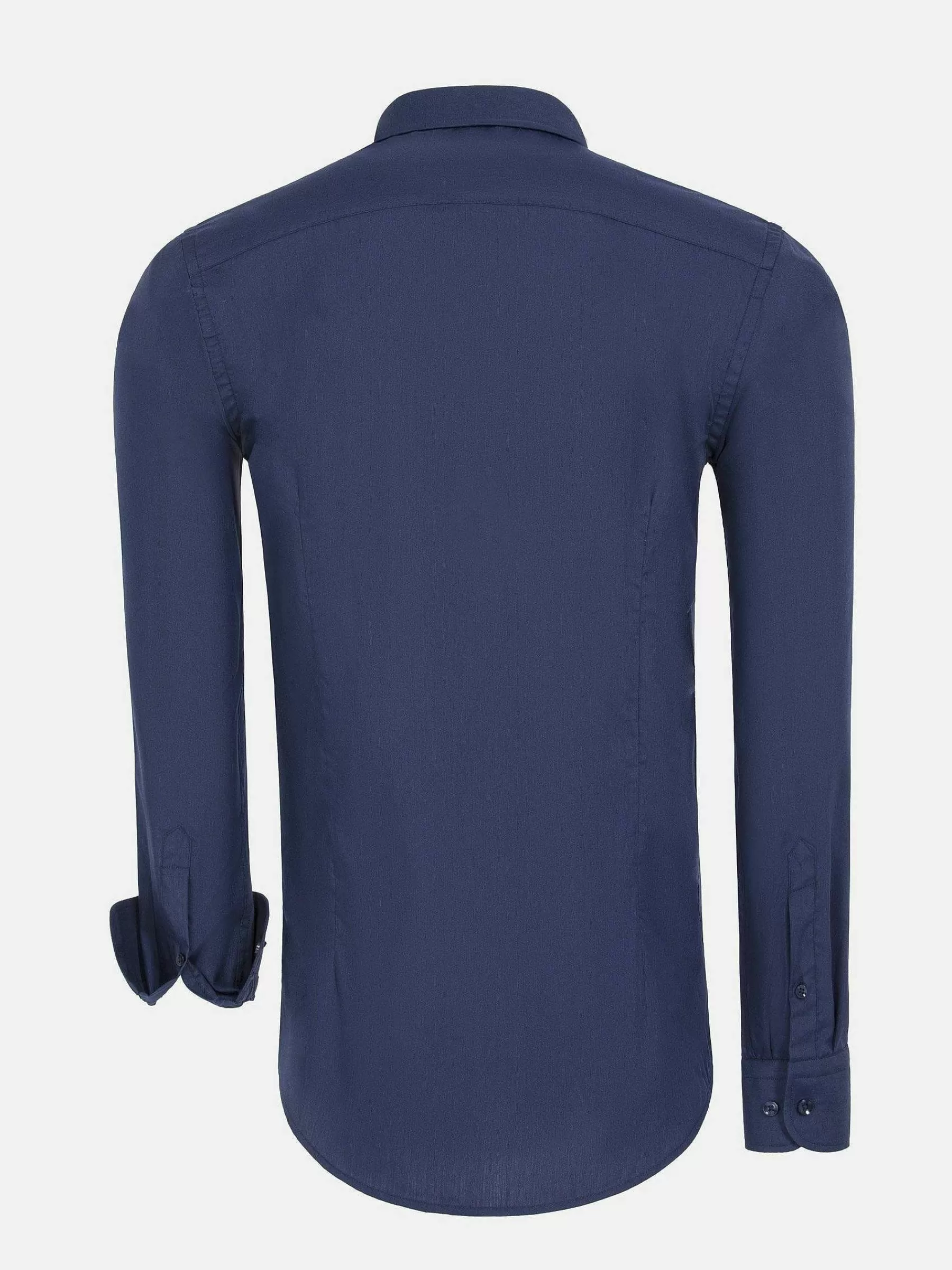 Wam Denim Overhemd Lange Mouwen<Leira Solid Navy Overhemd Lange Mouw