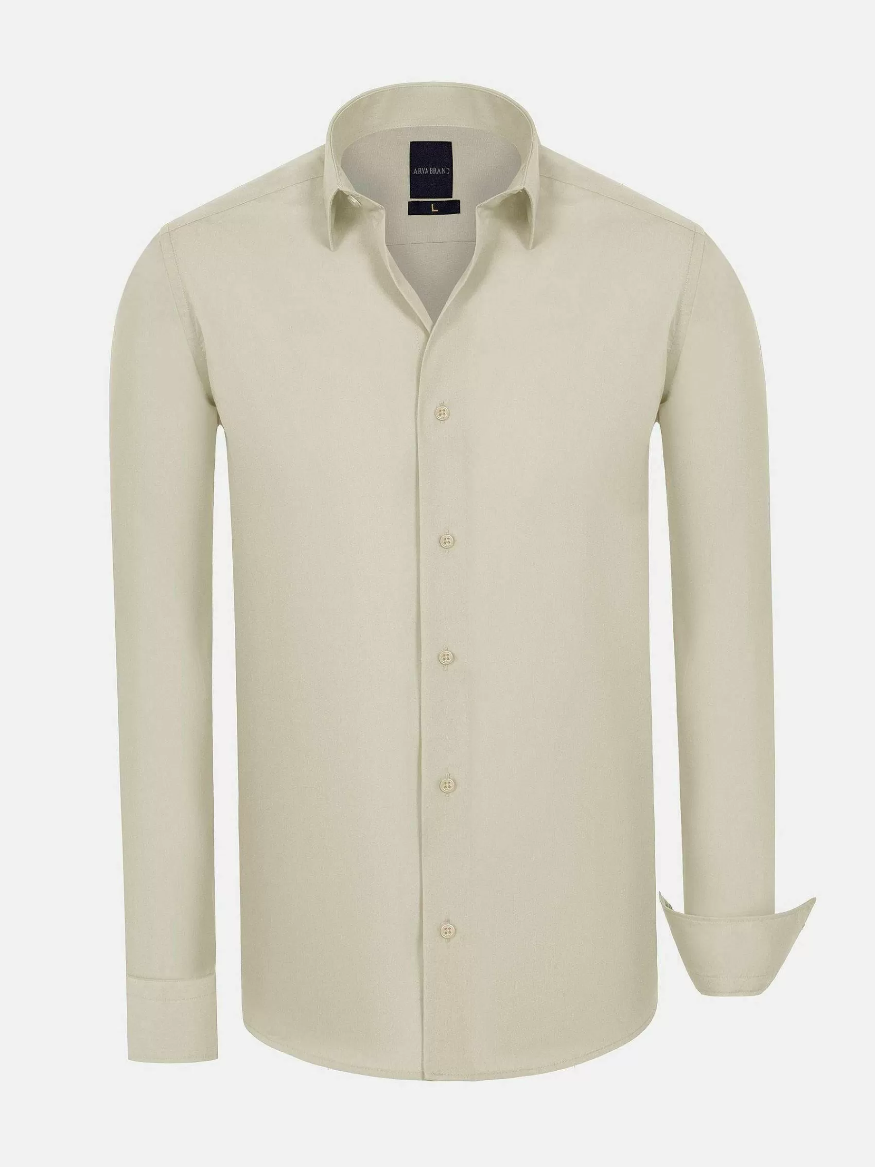 Wam Denim Overhemd Lange Mouwen<Leira Solid Off White Overhemd Lange Mouw