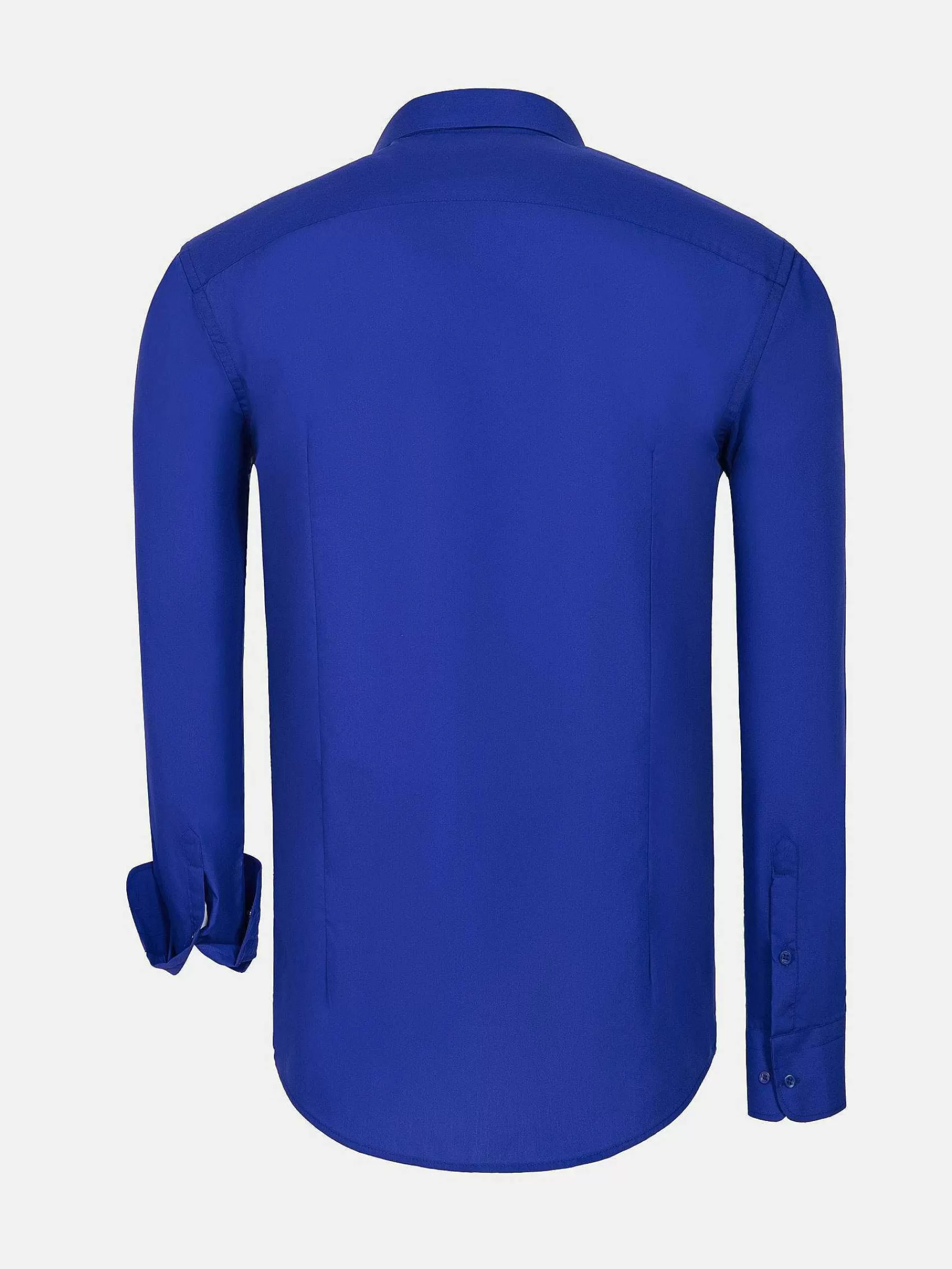 Wam Denim Overhemd Lange Mouwen<Leira Solid Royal Blue Overhemd Lange Mouw