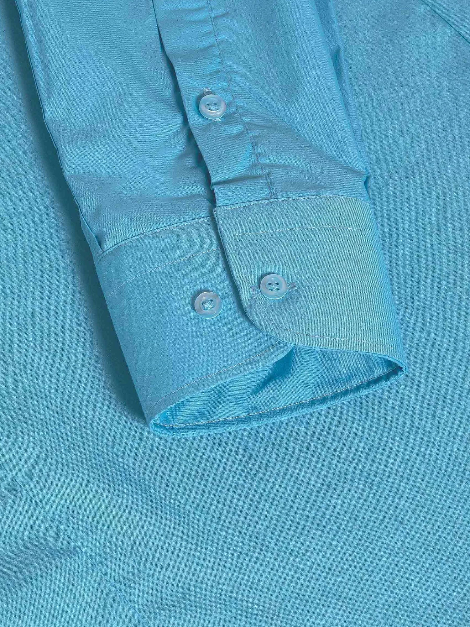 Wam Denim Overhemd Lange Mouwen<Leira Solid Turquoise Overhemd Lange Mouw