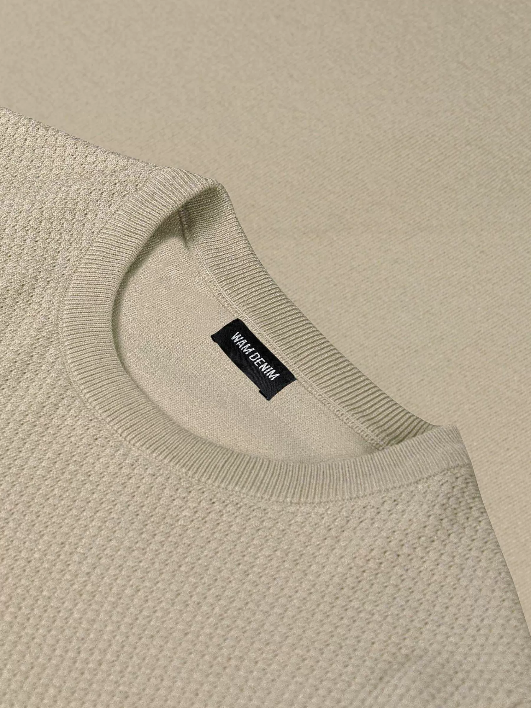 Wam Denim T-Shirts<Lucas Pique Knit Beige T-Shirt