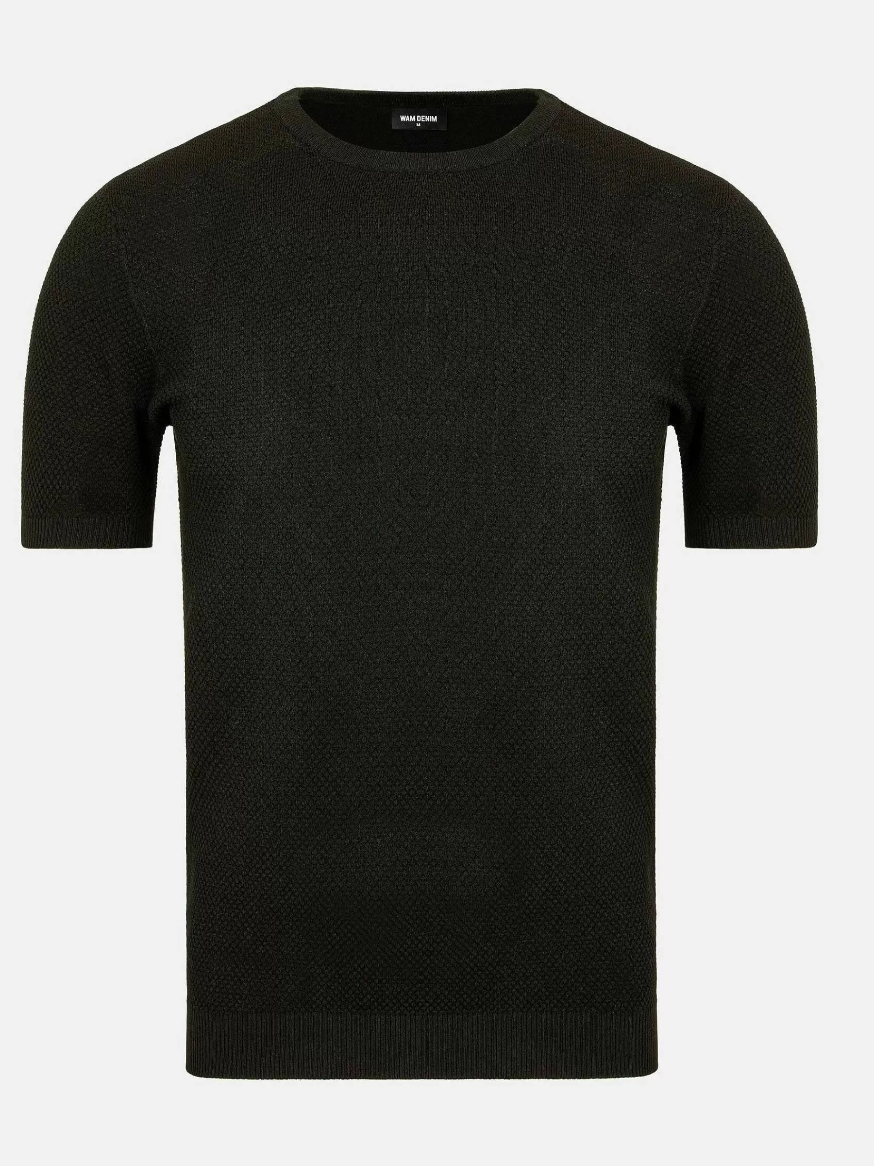 Wam Denim T-Shirts<Lucas Pique Knit Black T-Shirt