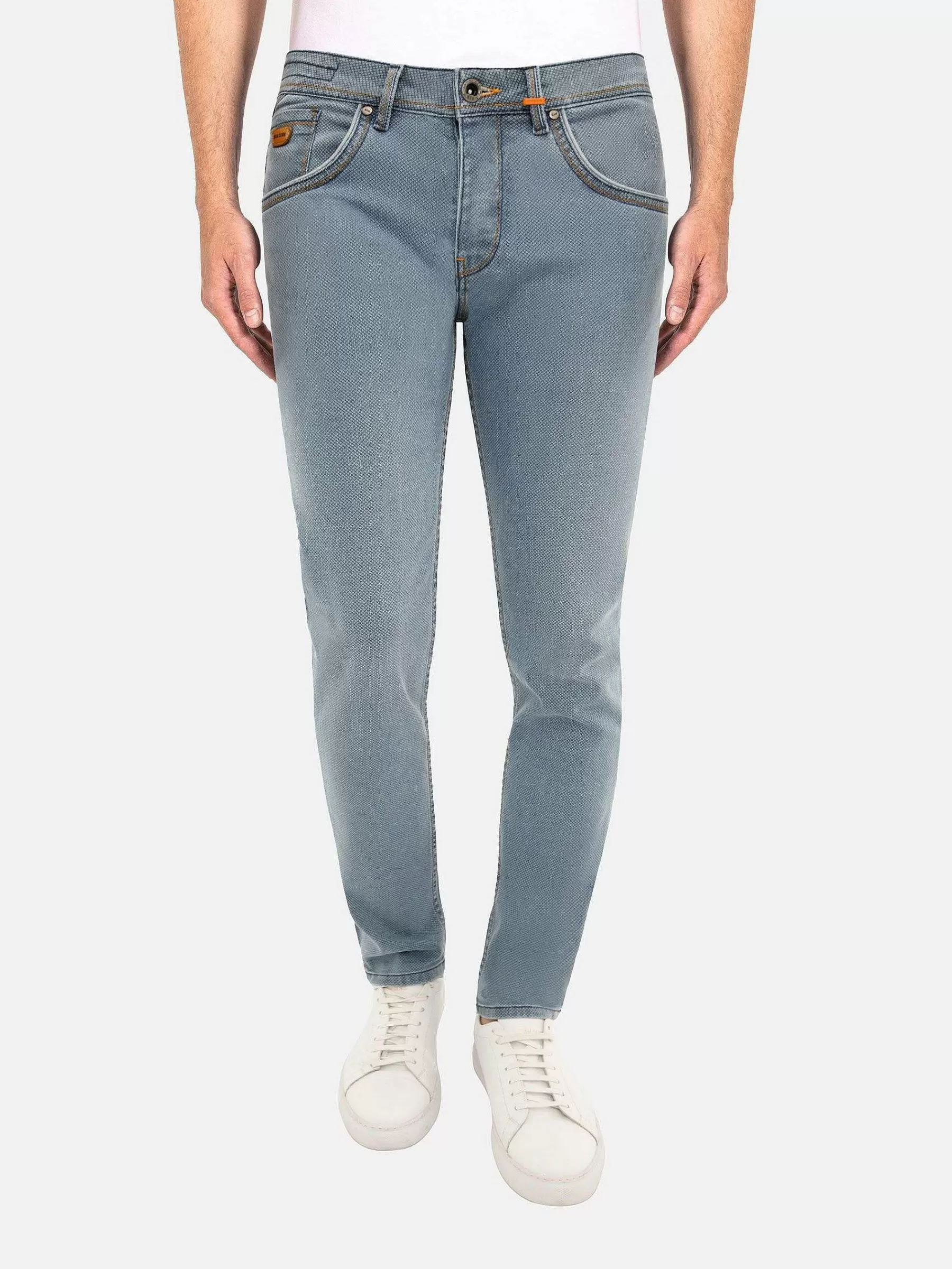 Wam Denim Jeans<Luna Mini Check Slim Fit Blue Jeans