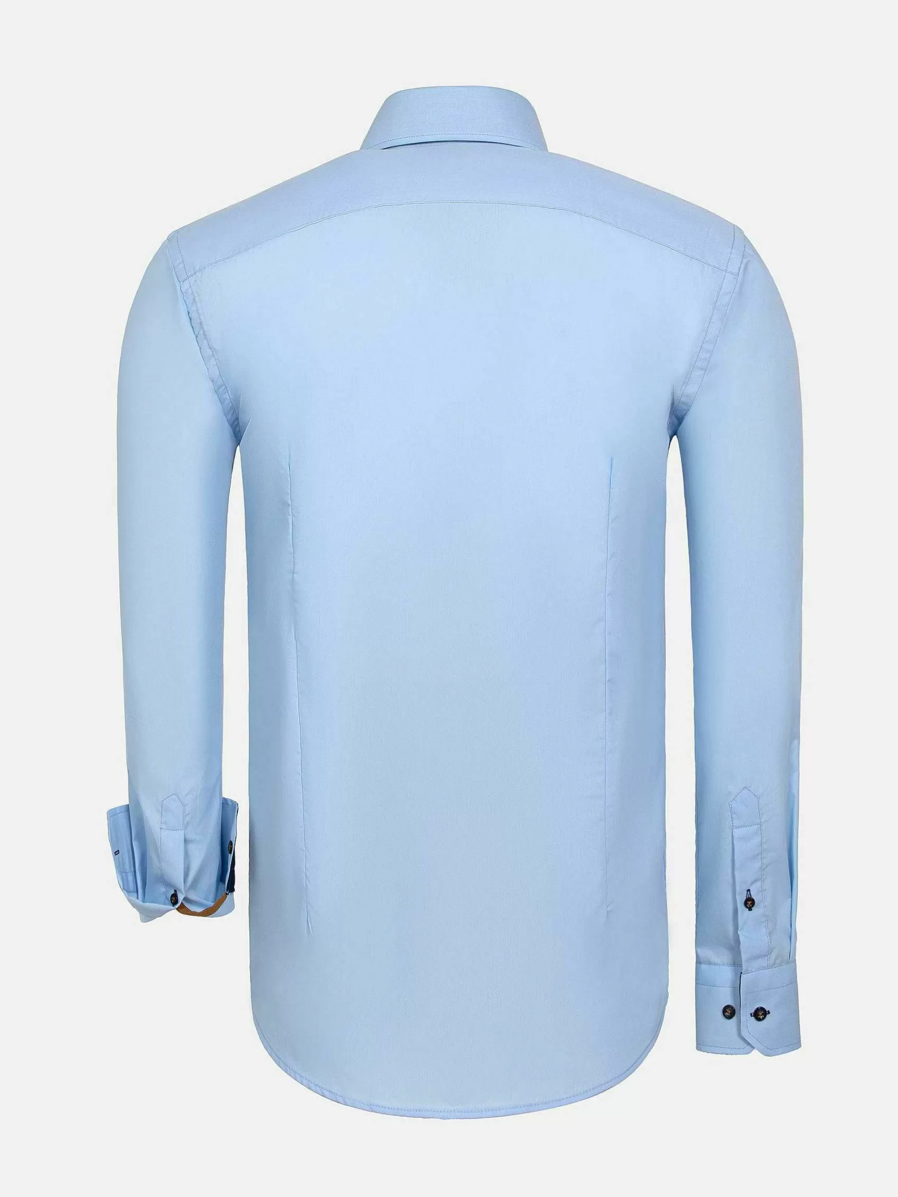 Wam Denim Overhemd Lange Mouwen<Metz Solid Blue Overhemd Lange Mouw